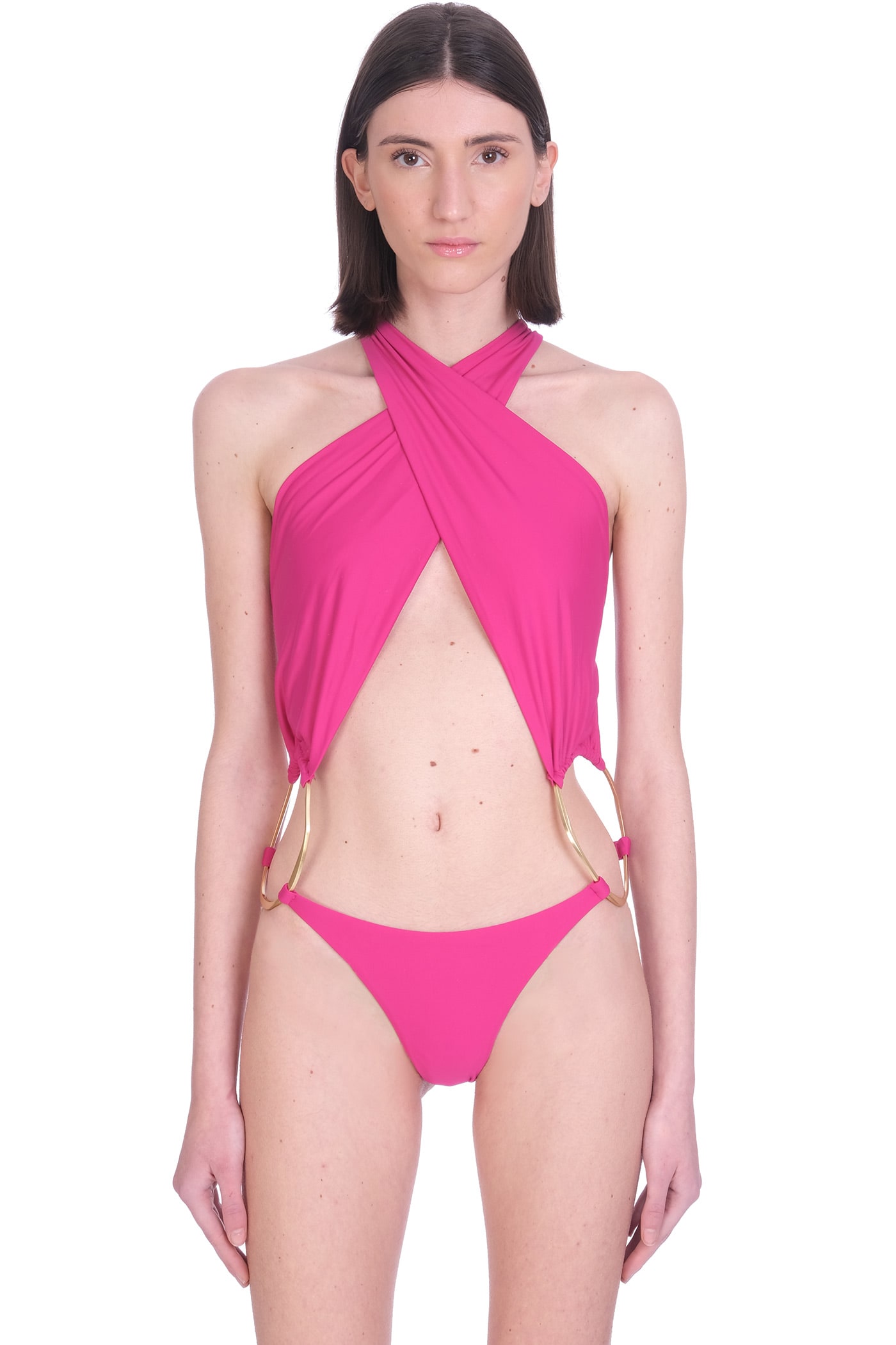 Cult Gaia Ariah Beachwear In Rose-pink Synthetic Fibers