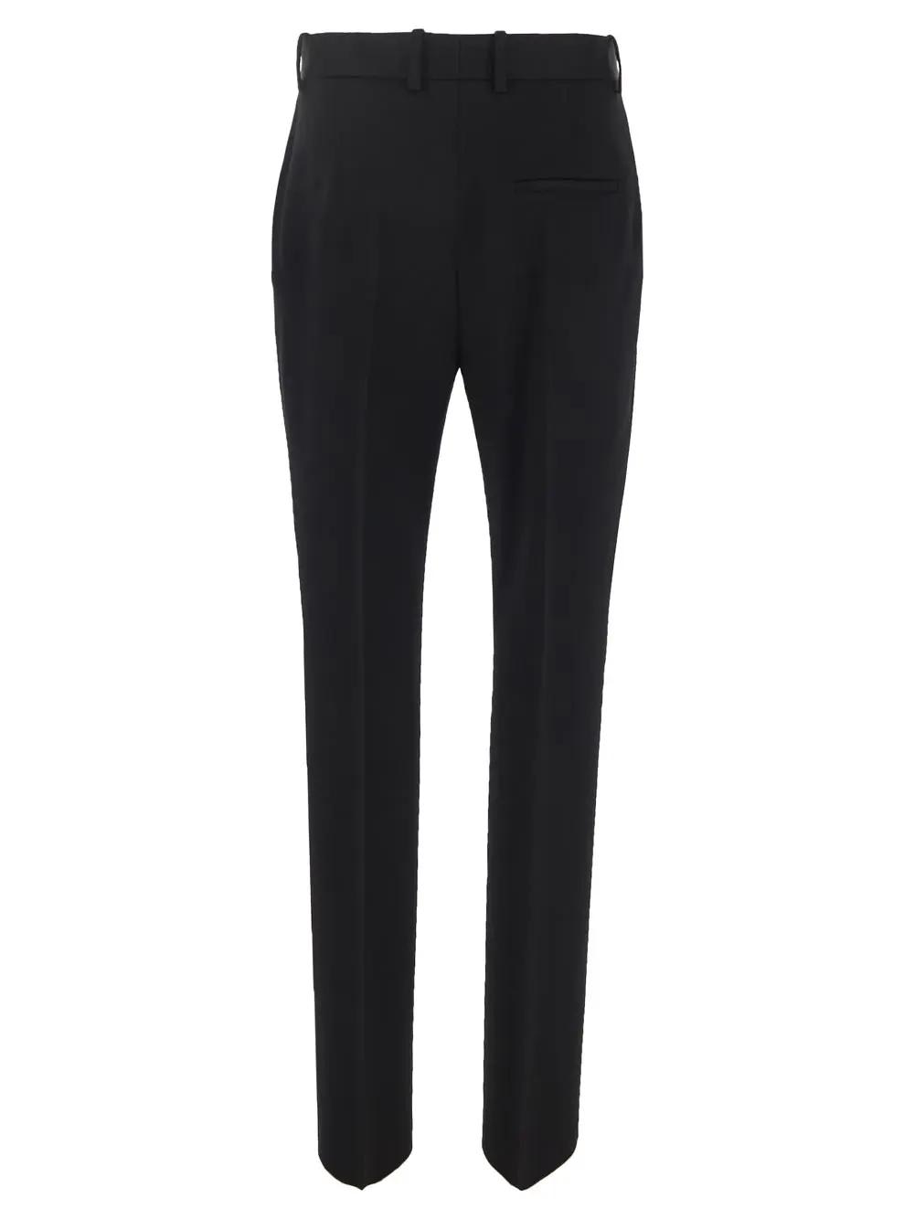 Shop Bottega Veneta Sart Grain De Poudre Trousers In Black