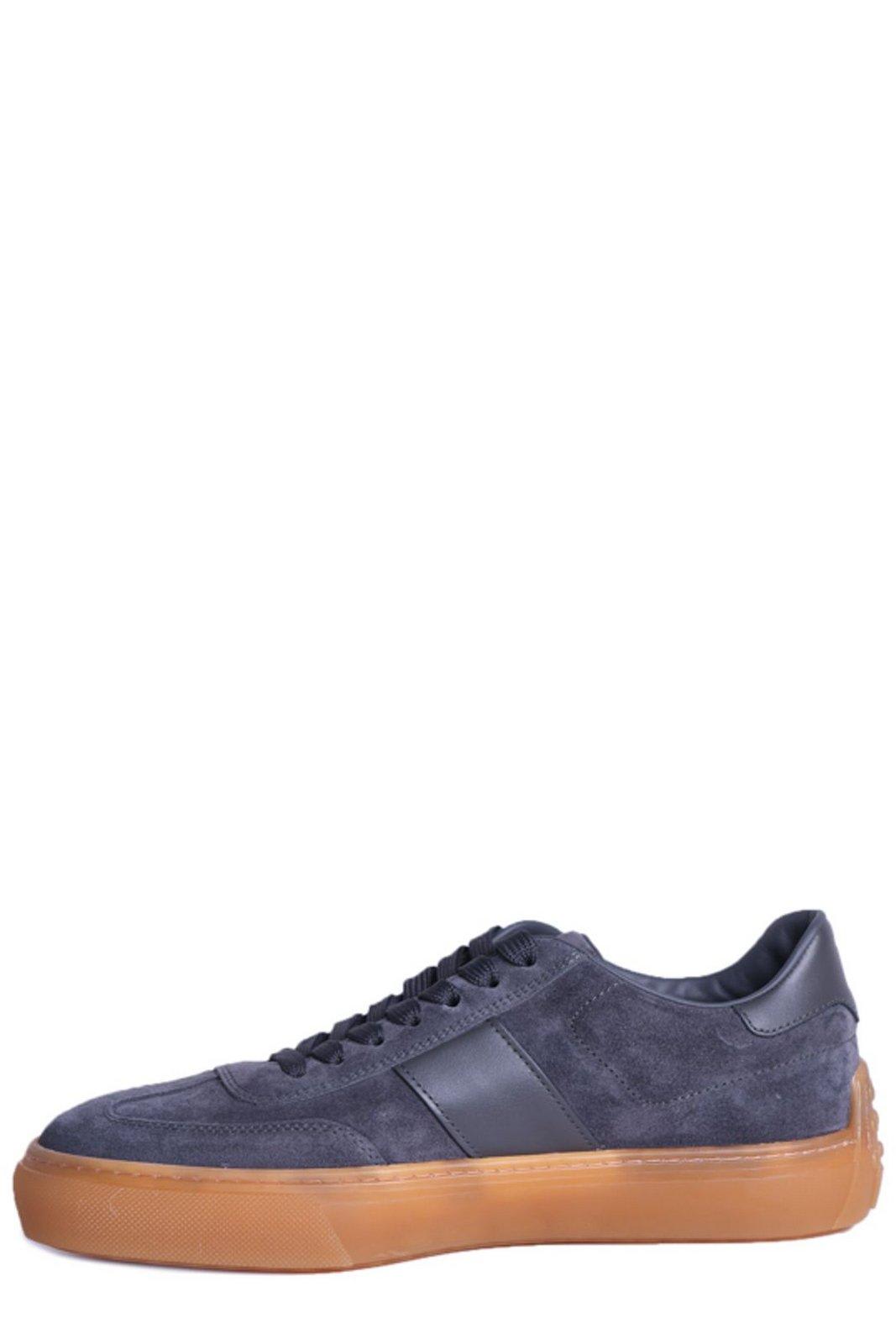 Shop Tod's Logo-embossed Lace-up Sneakers In Blue