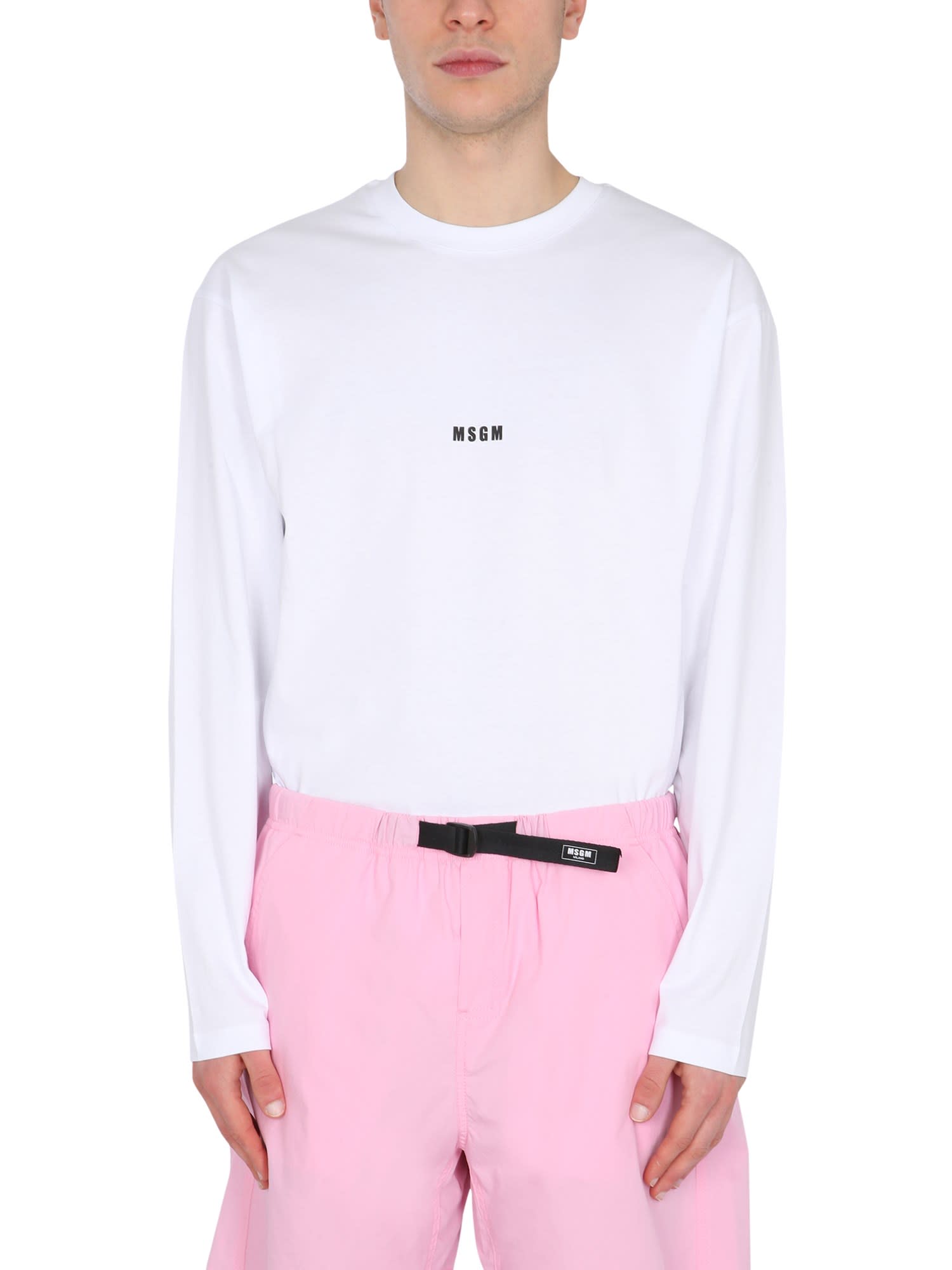 MSGM T-SHIRT WITH MICRO LOGO,3040MM160 21709801