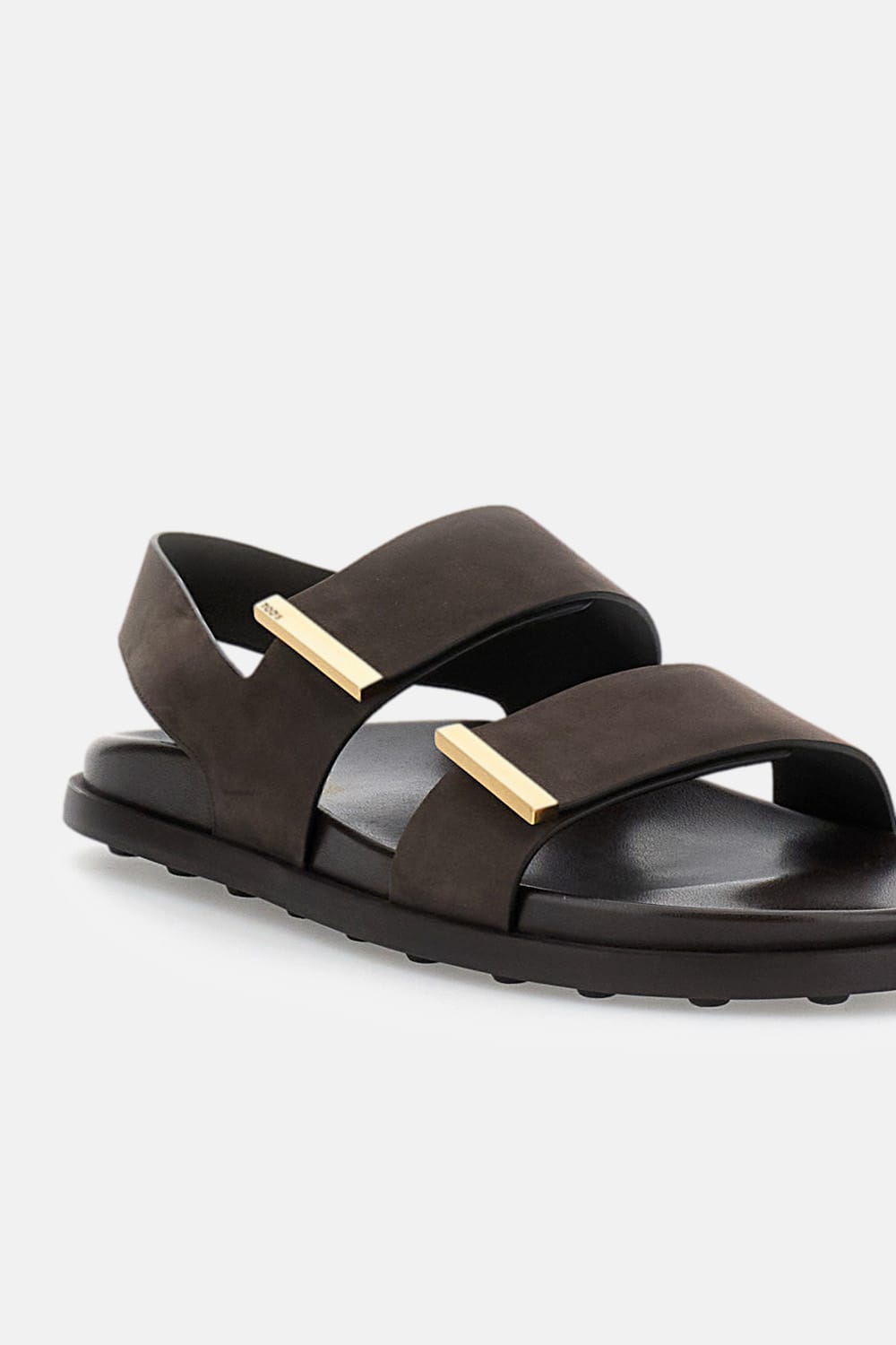 Tod's Leather Slingback Sandals Open Toe Design In Brown