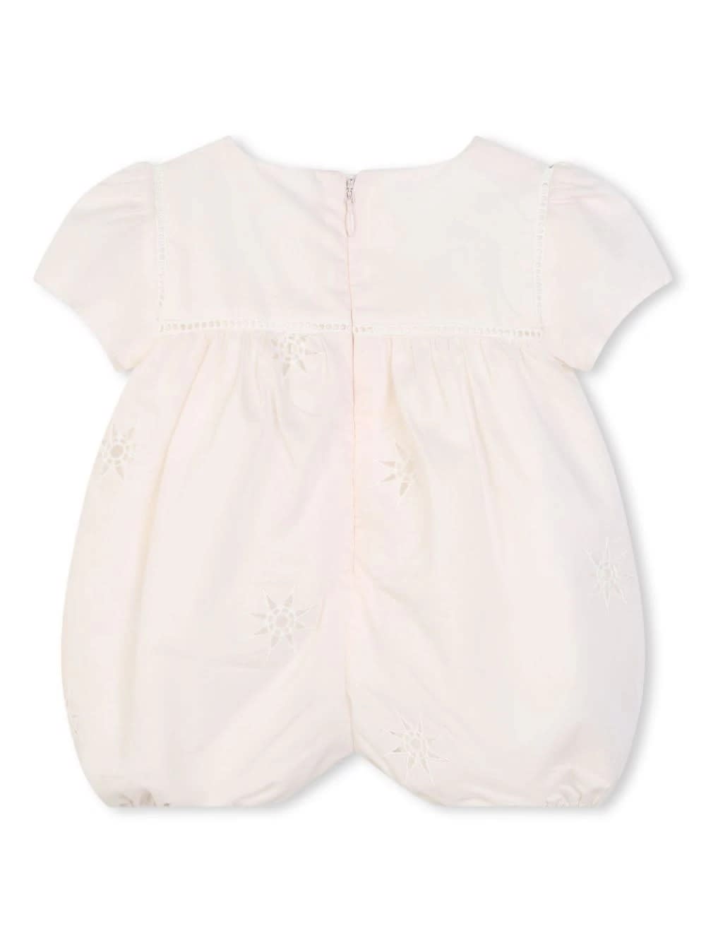 Shop Chloé Light Pink Romper With Embroidery In White