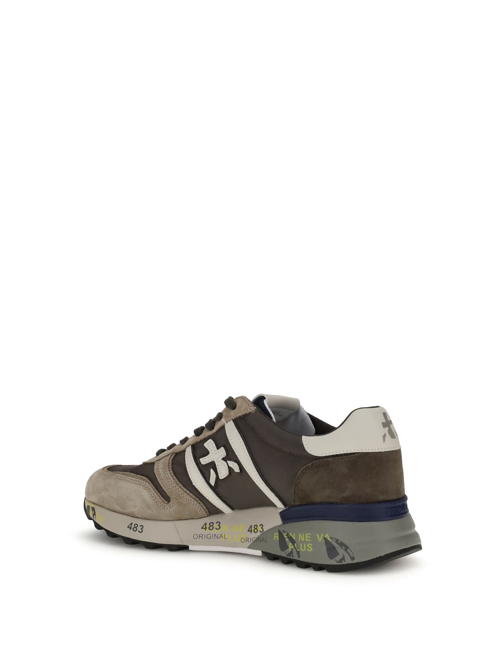 Premiata Lander Cross-detail Suede Sneakers In Multi