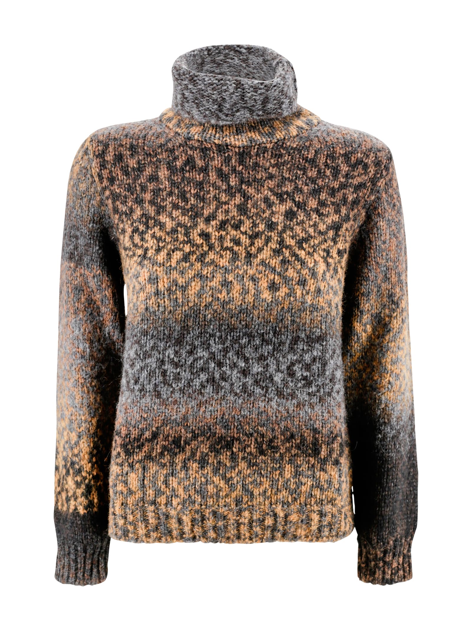 Patterned Jumper With High Neck