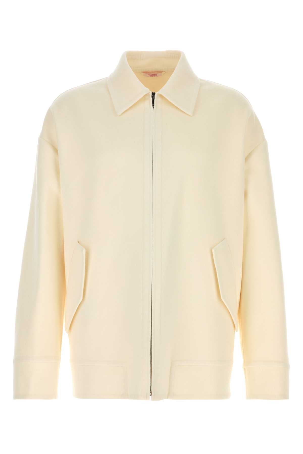 Shop Valentino Ivory Wool Blend Shirt In Avorio