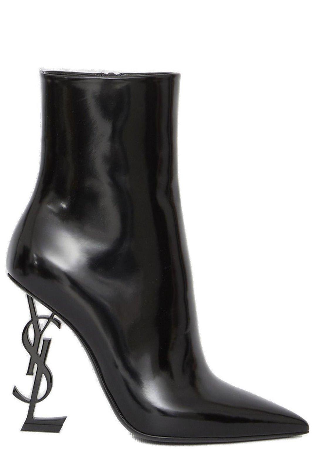 Opyum Logo Plaque Pointed Toe Boots