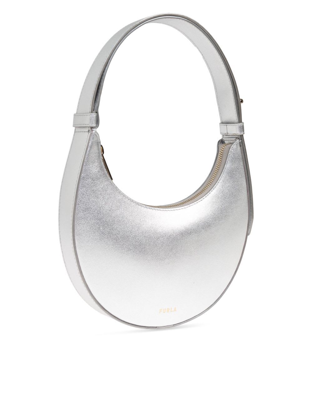 Shop Furla Delizia Mini Shoulder Bag In Silver