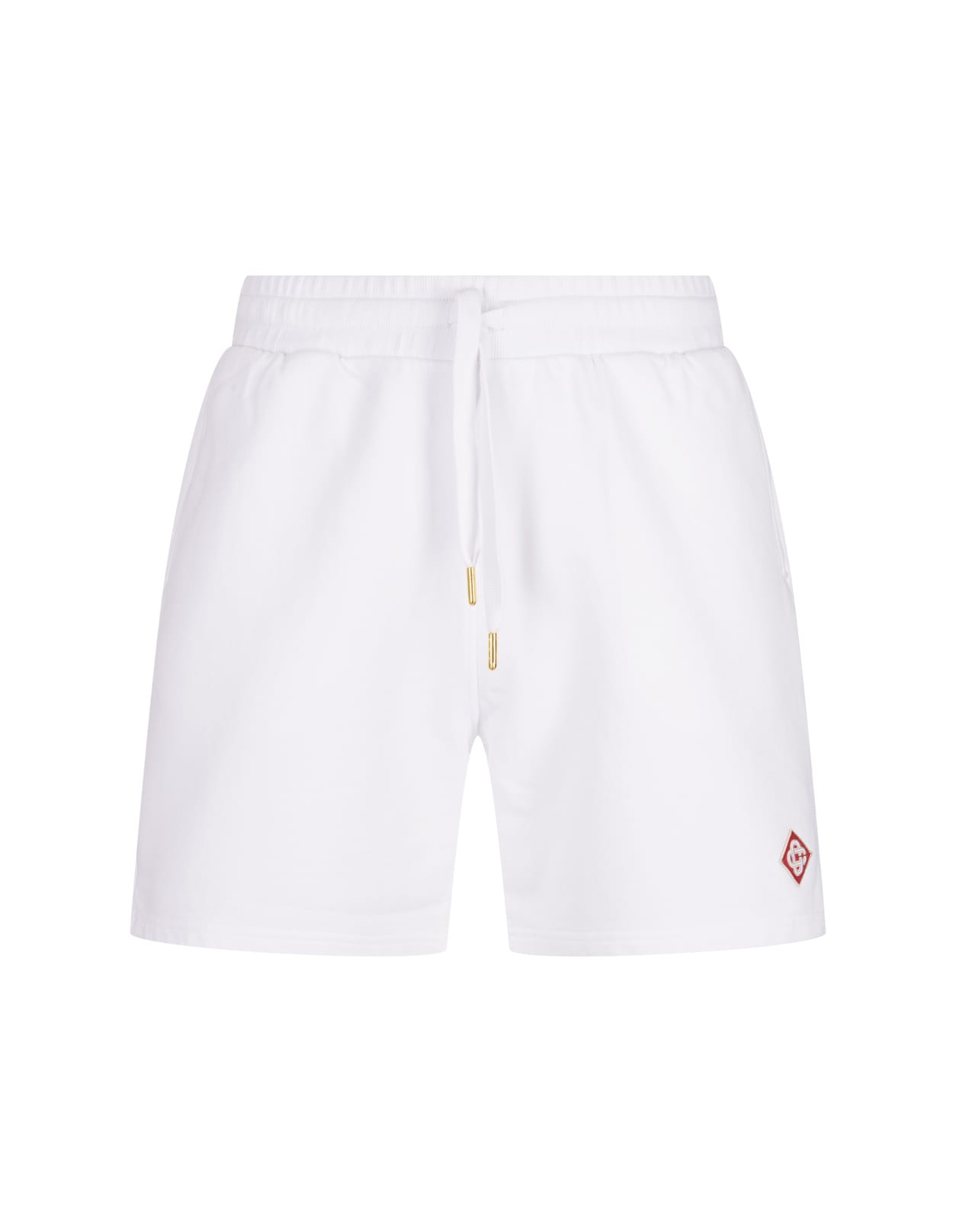 Casablanca Diamond Logo Patch Shorts In White