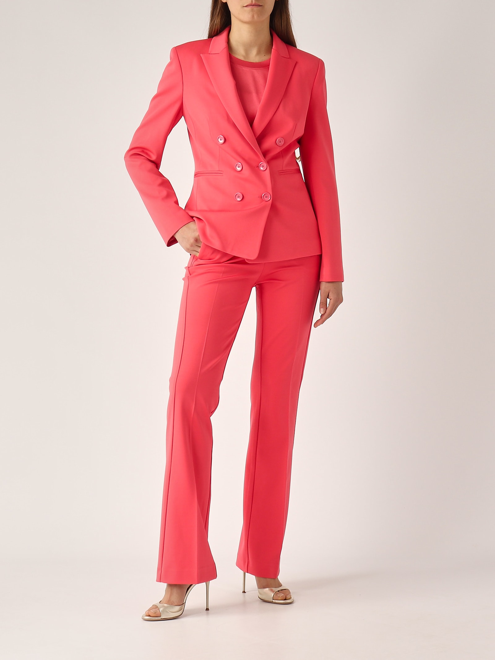 Pinko Resta Pantalone Punto Stoffa Trousers In Corallo