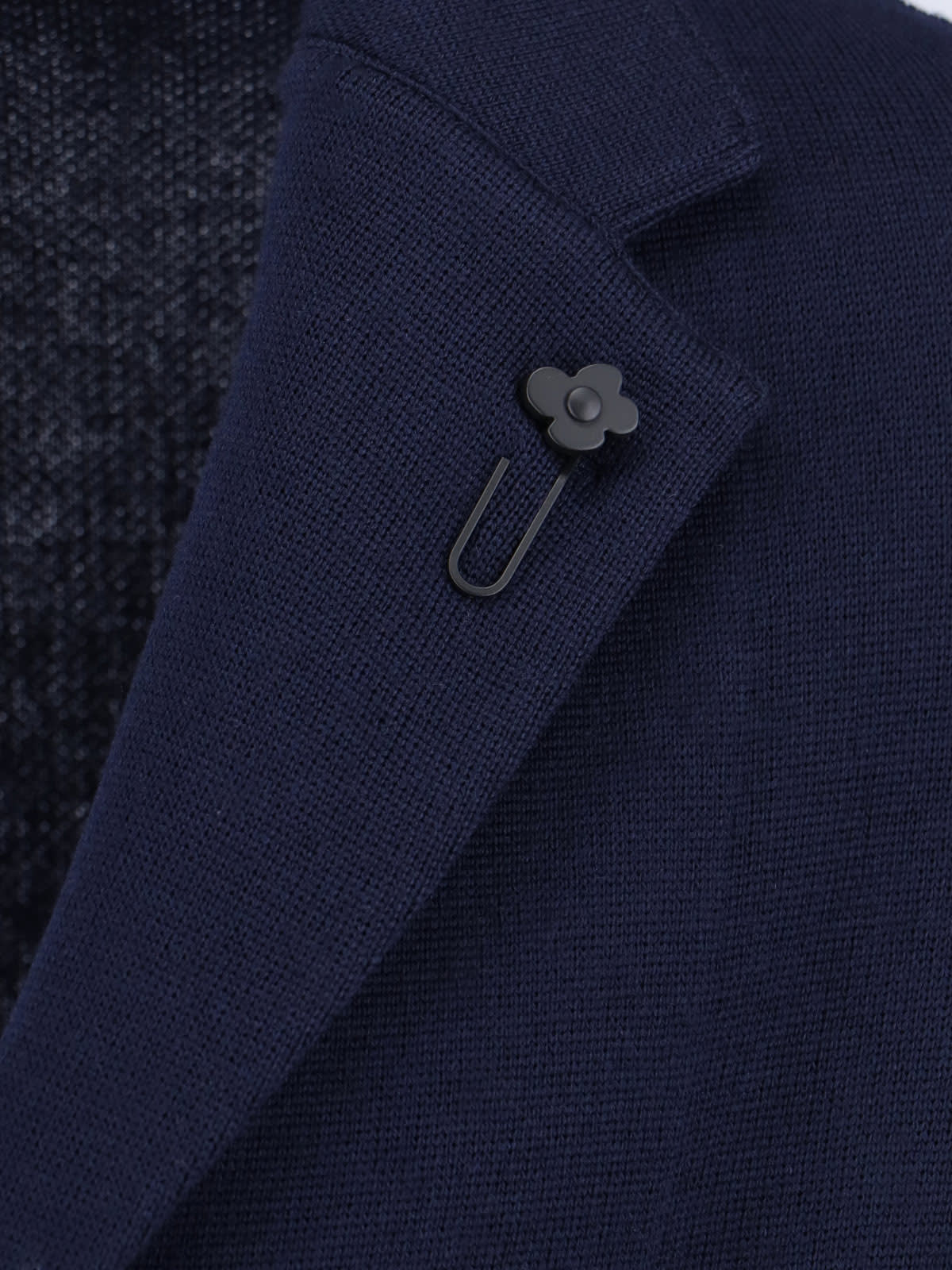 Lardini Single-breasted Virgin Wool Blend Blazer In Blue
