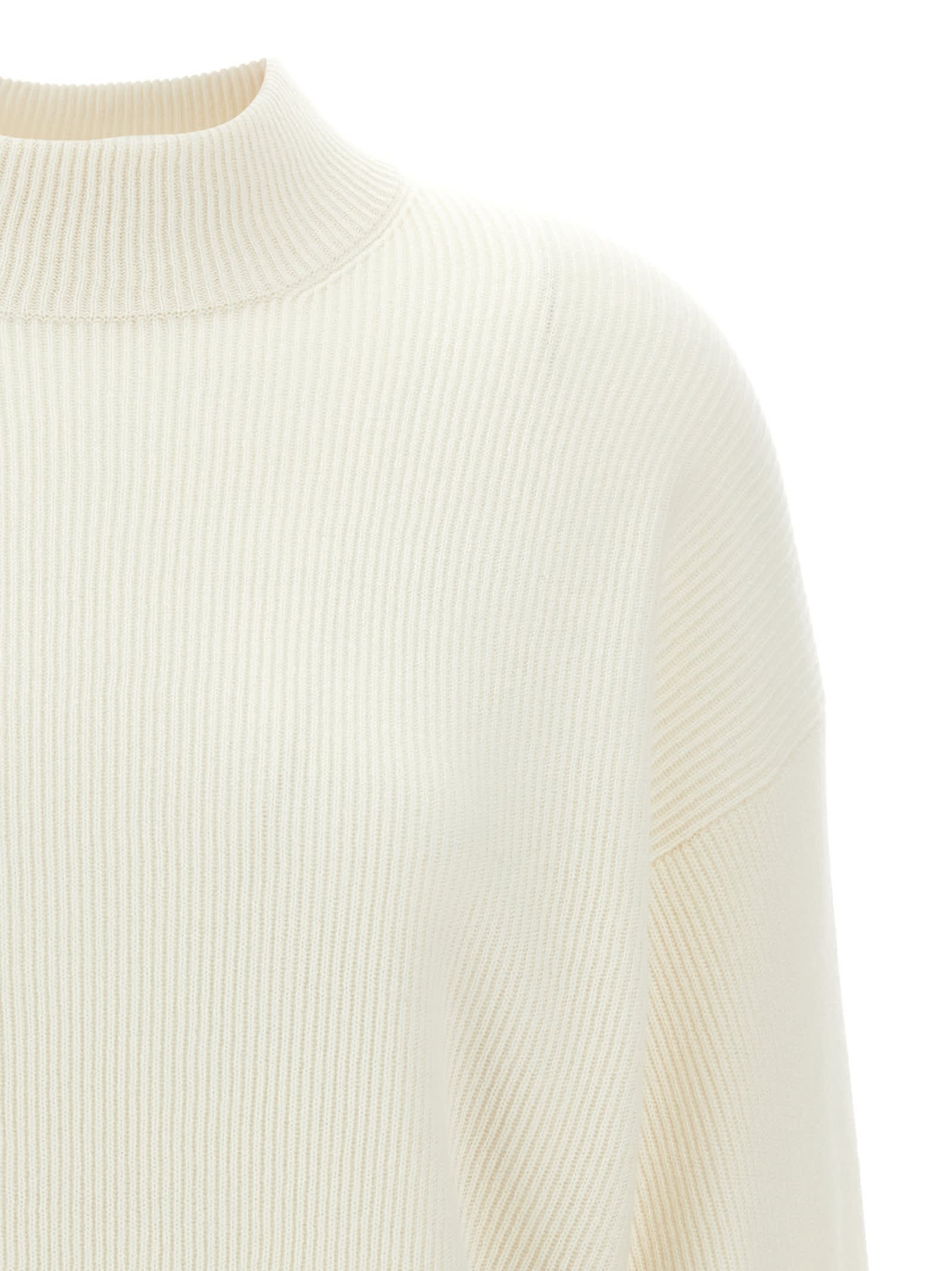 Shop Brunello Cucinelli Monile Ribbed Sweater In White