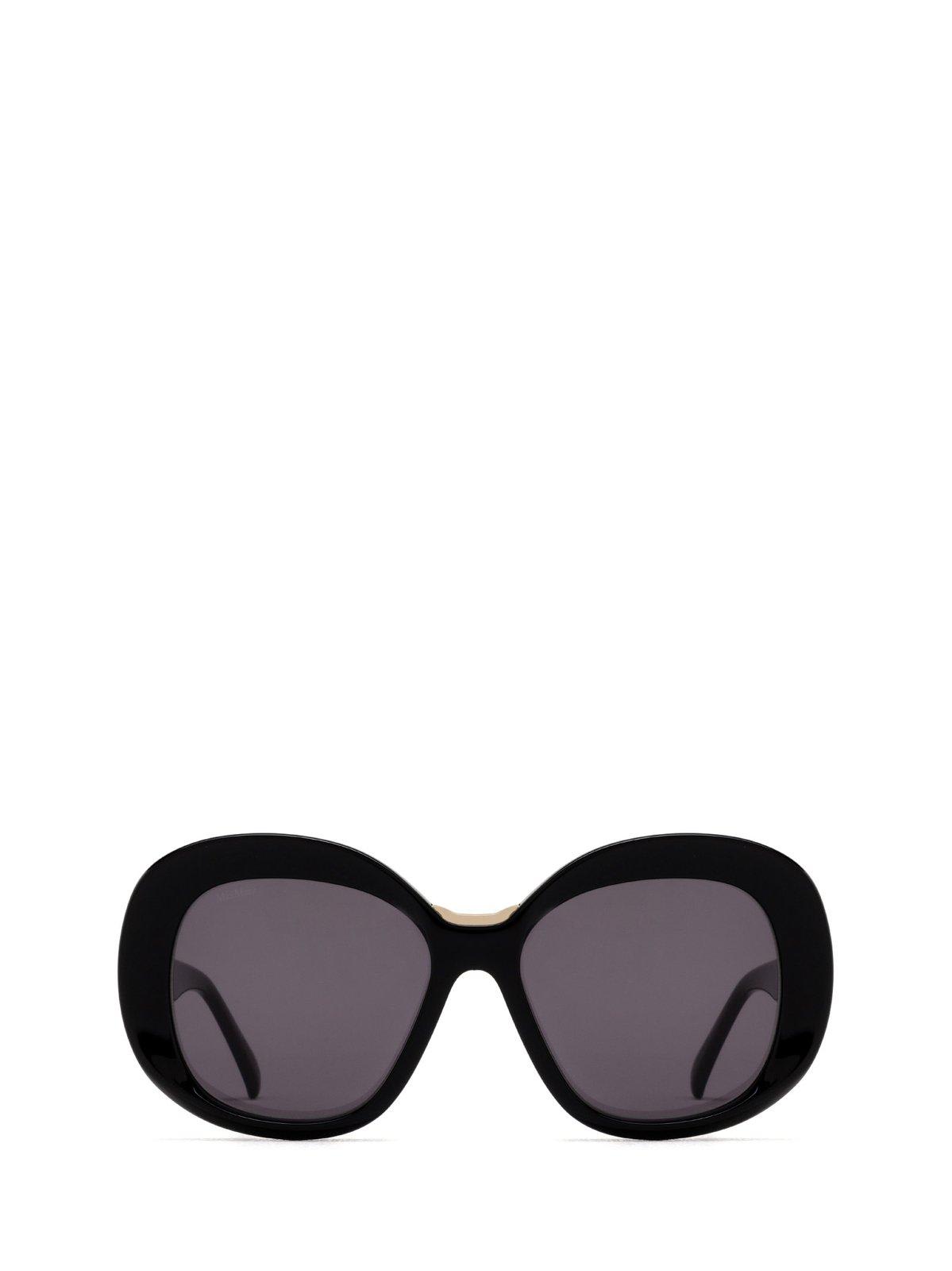 Shop Max Mara Butterfly Frame Sunglasses In 01a