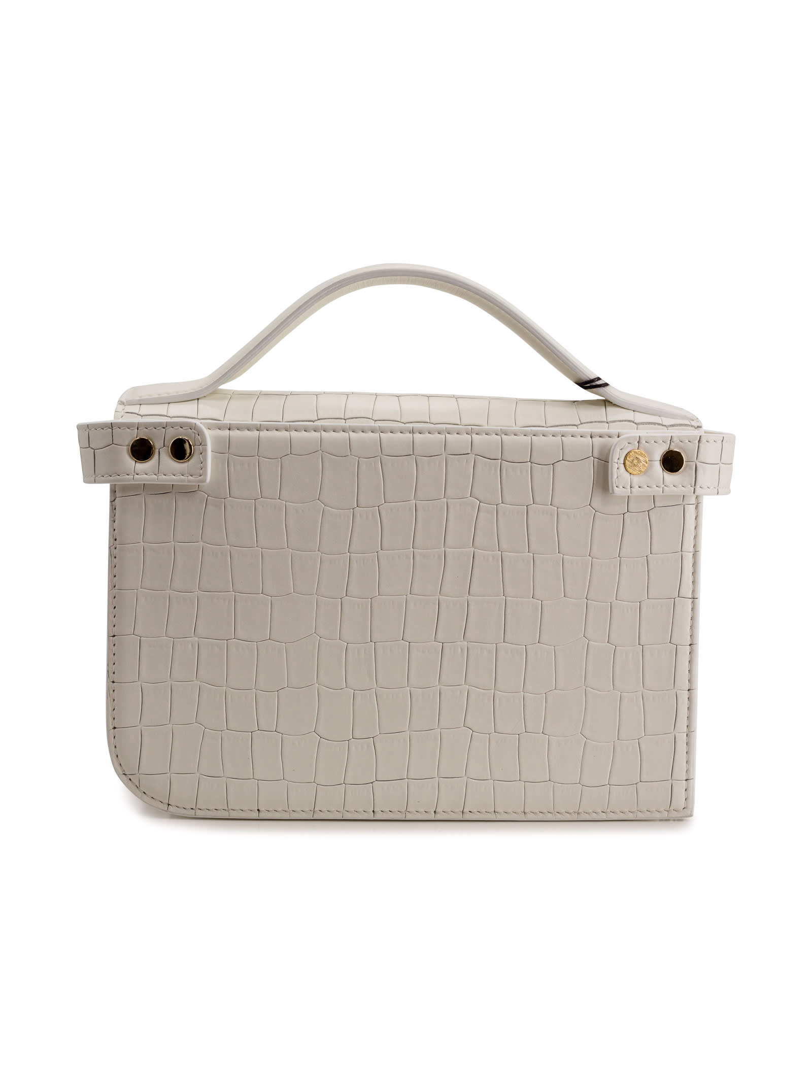 Shop Zanellato Ella Crocodile-embossed Leather Bag In White