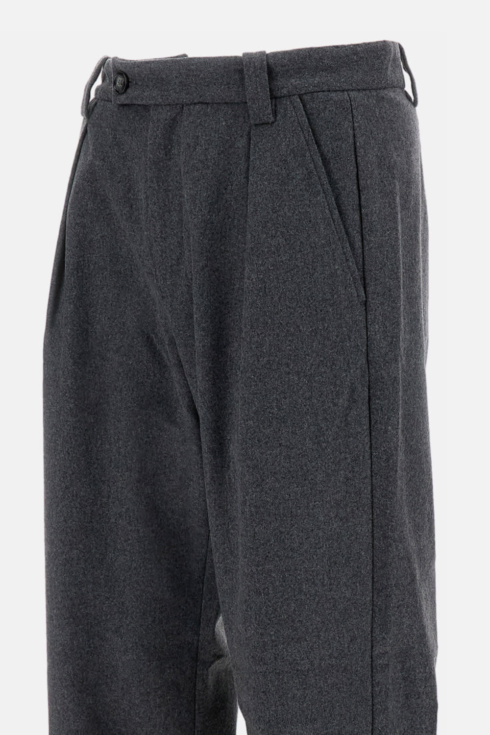 Apc Pleated Wool-blend Trousers In Gray