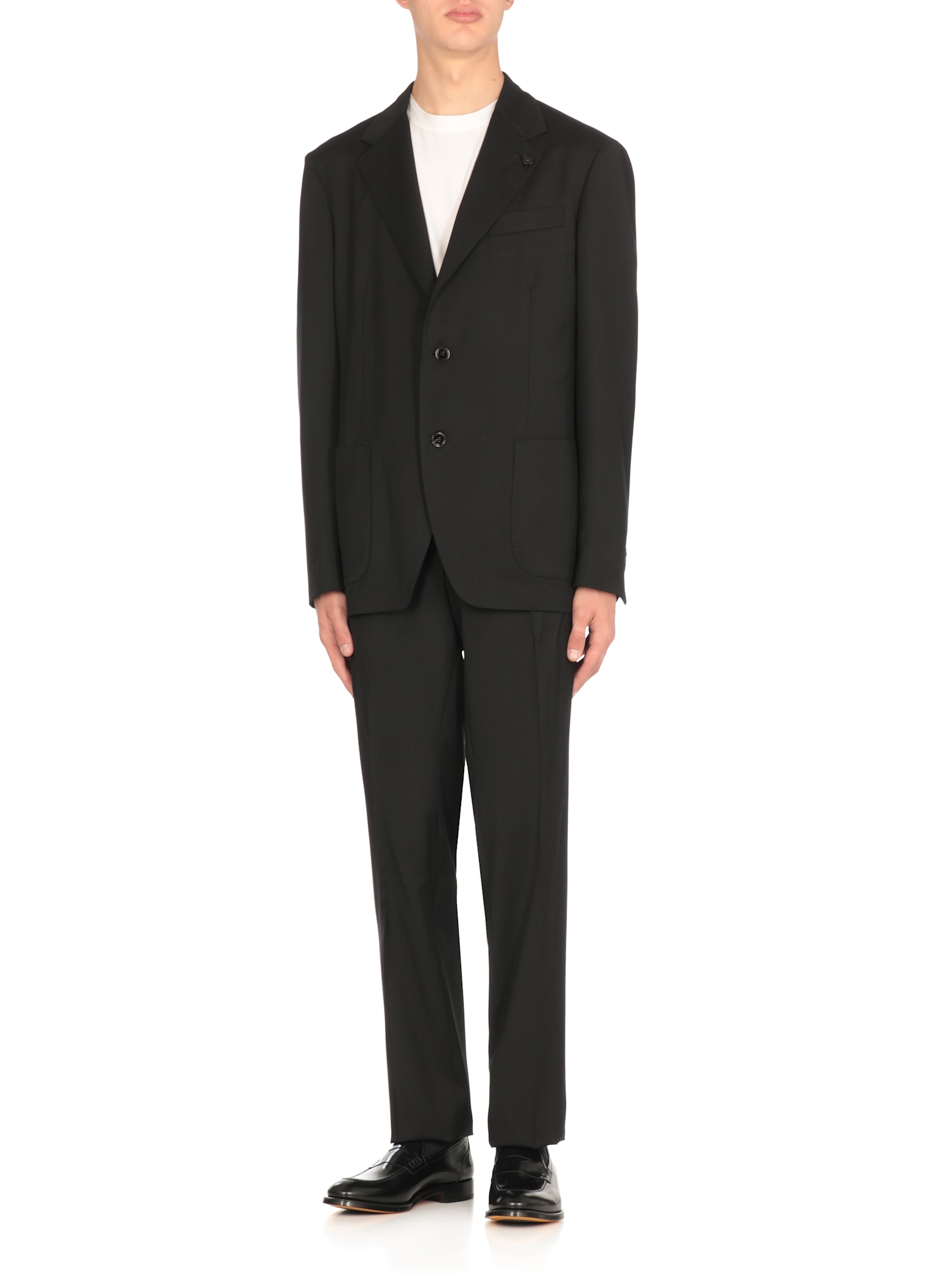 Lardini Virgin Wool Suit In Gray