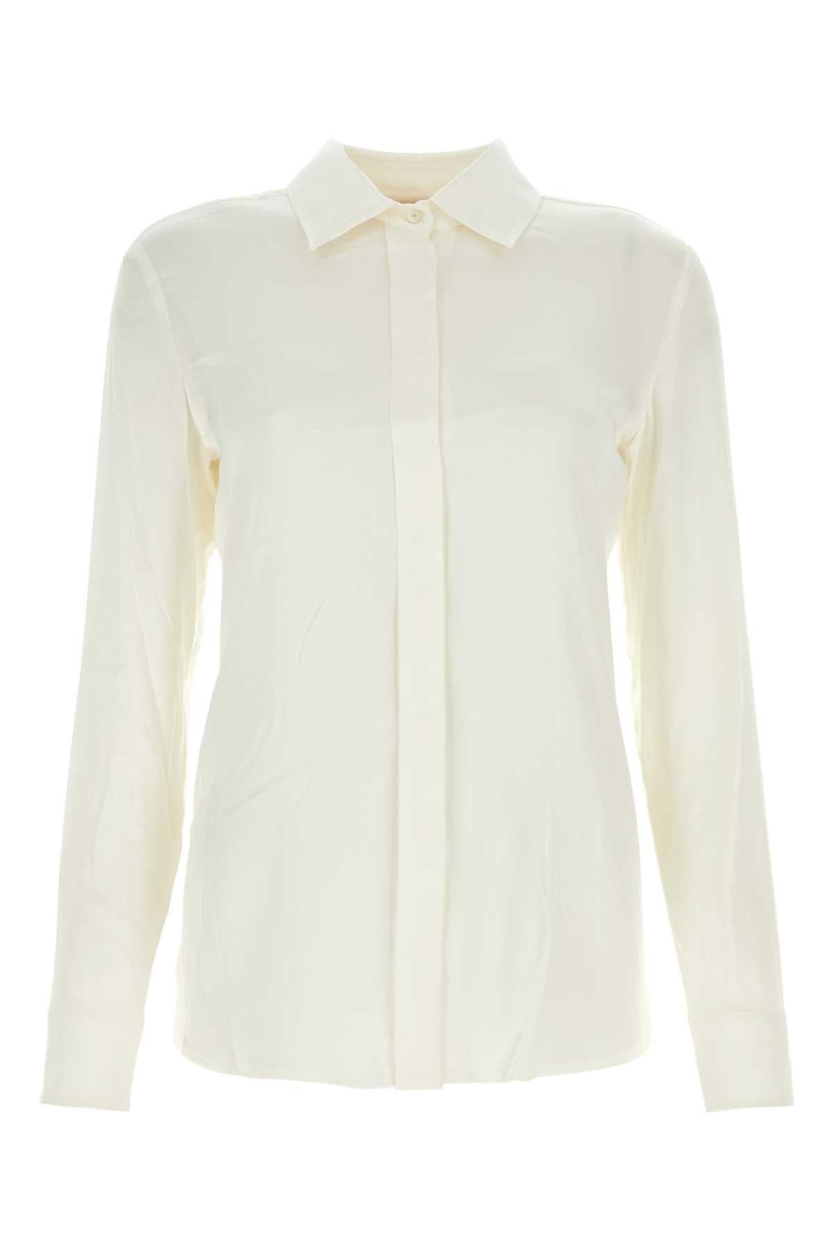 White Stretch Silk Shirt