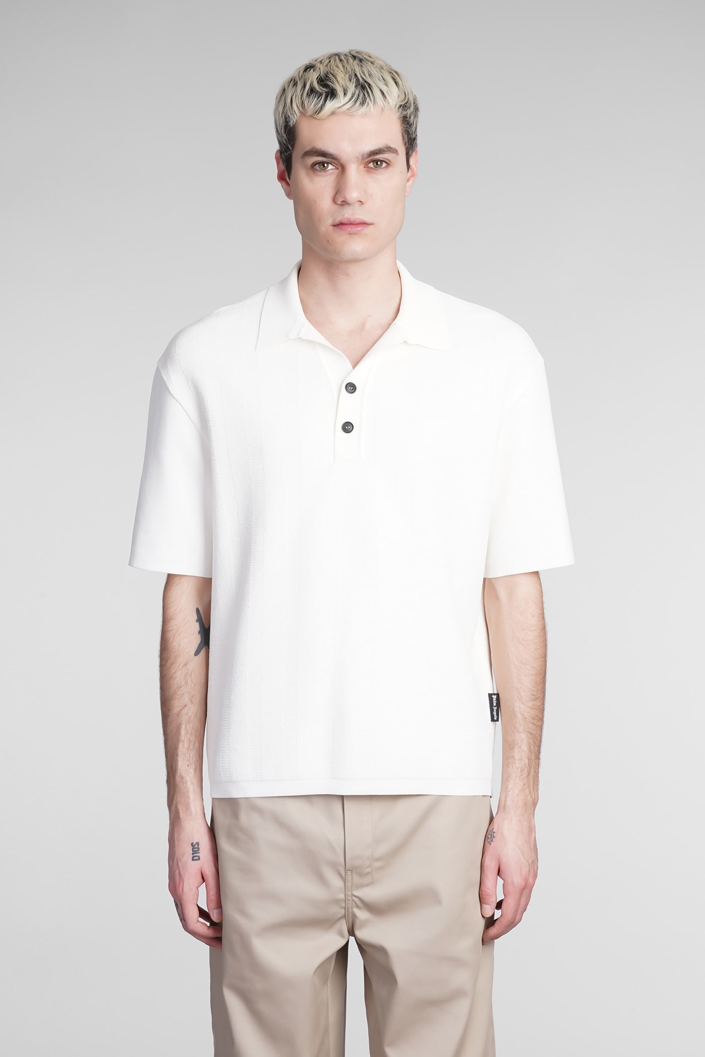 Shop Palm Angels Polo In White Viscose