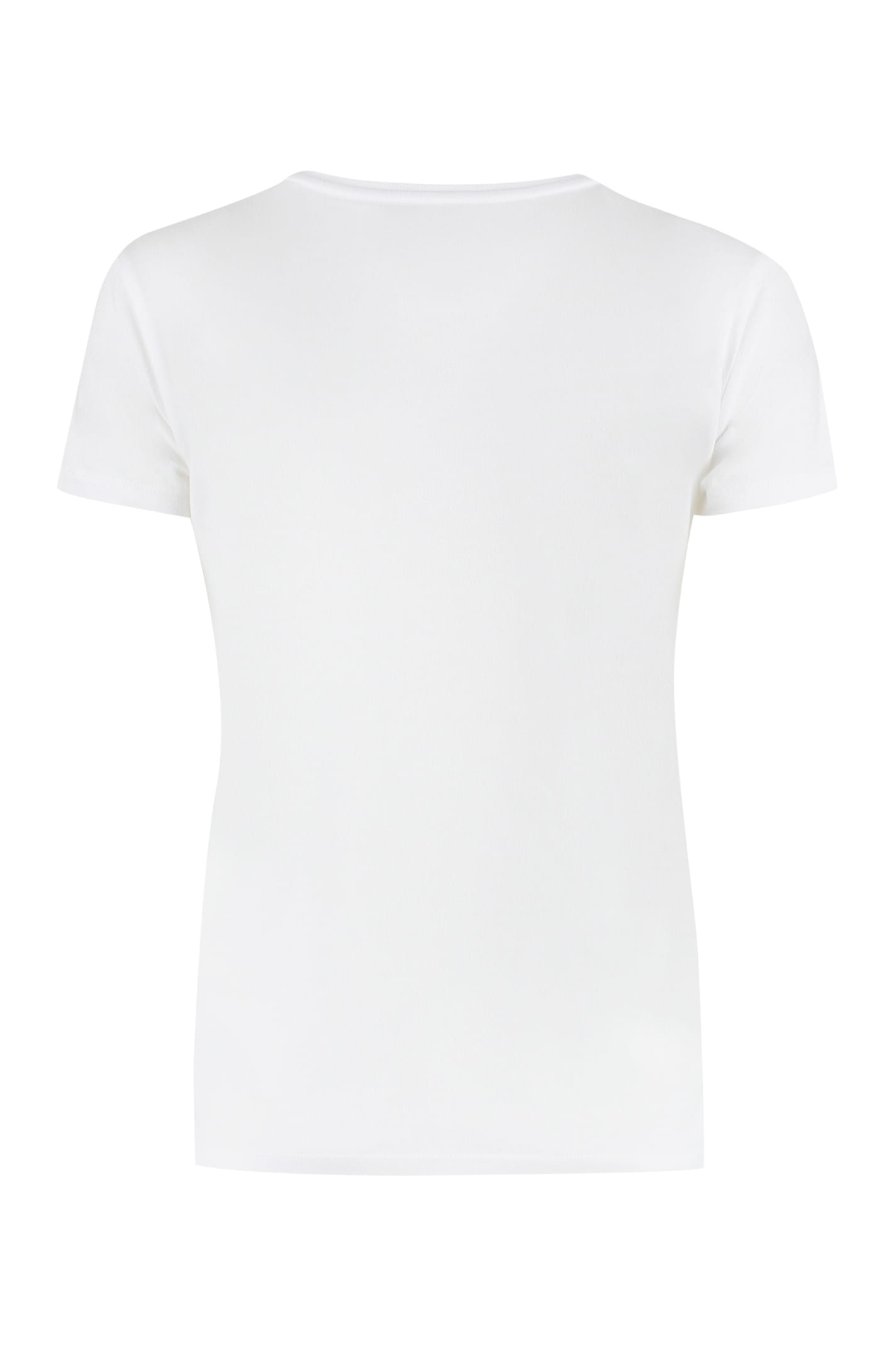 Shop Majestic Printed Cotton T-shirt In White