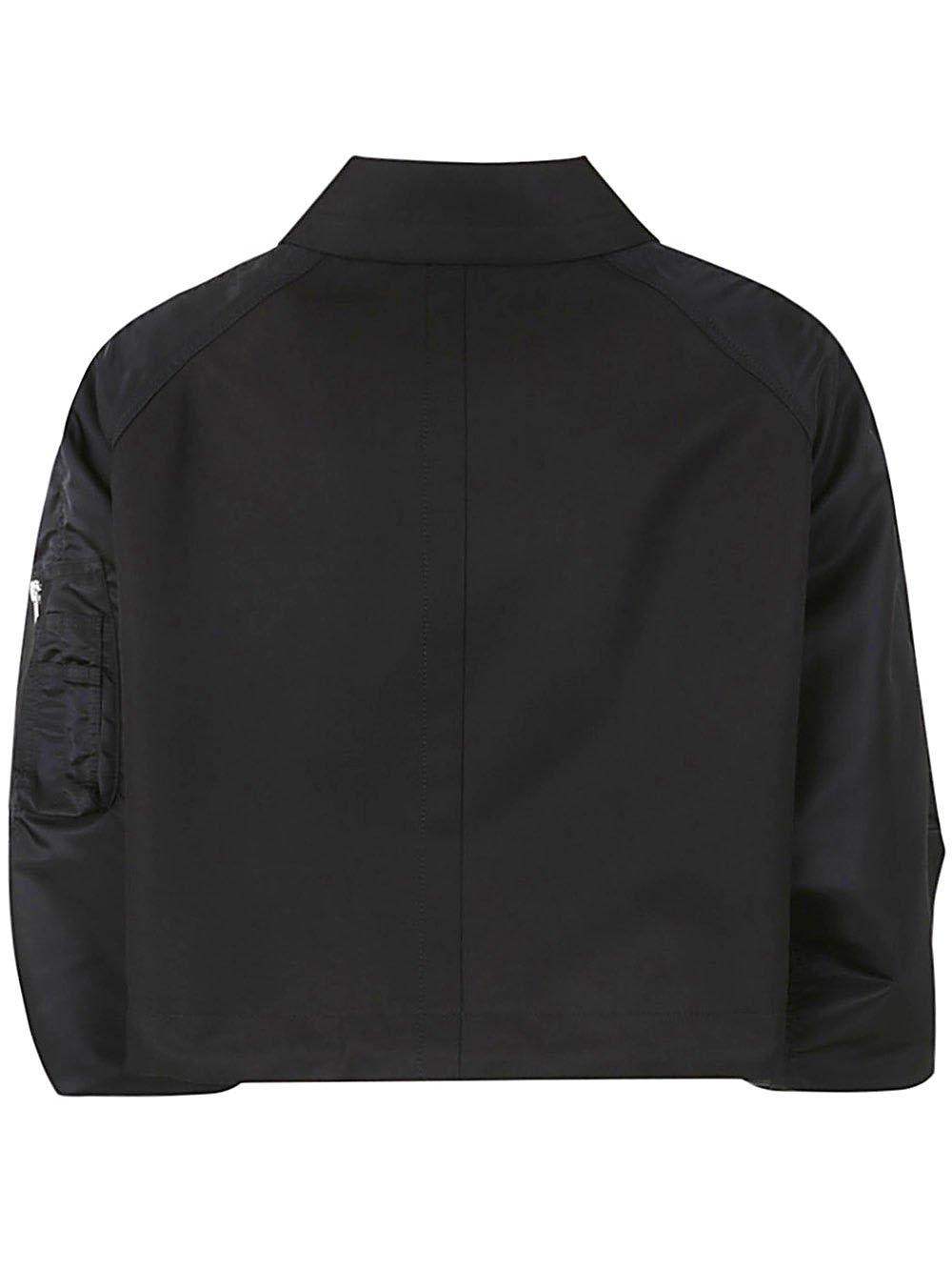 Shop Sacai Button Detailed Cropped Jacket In Black