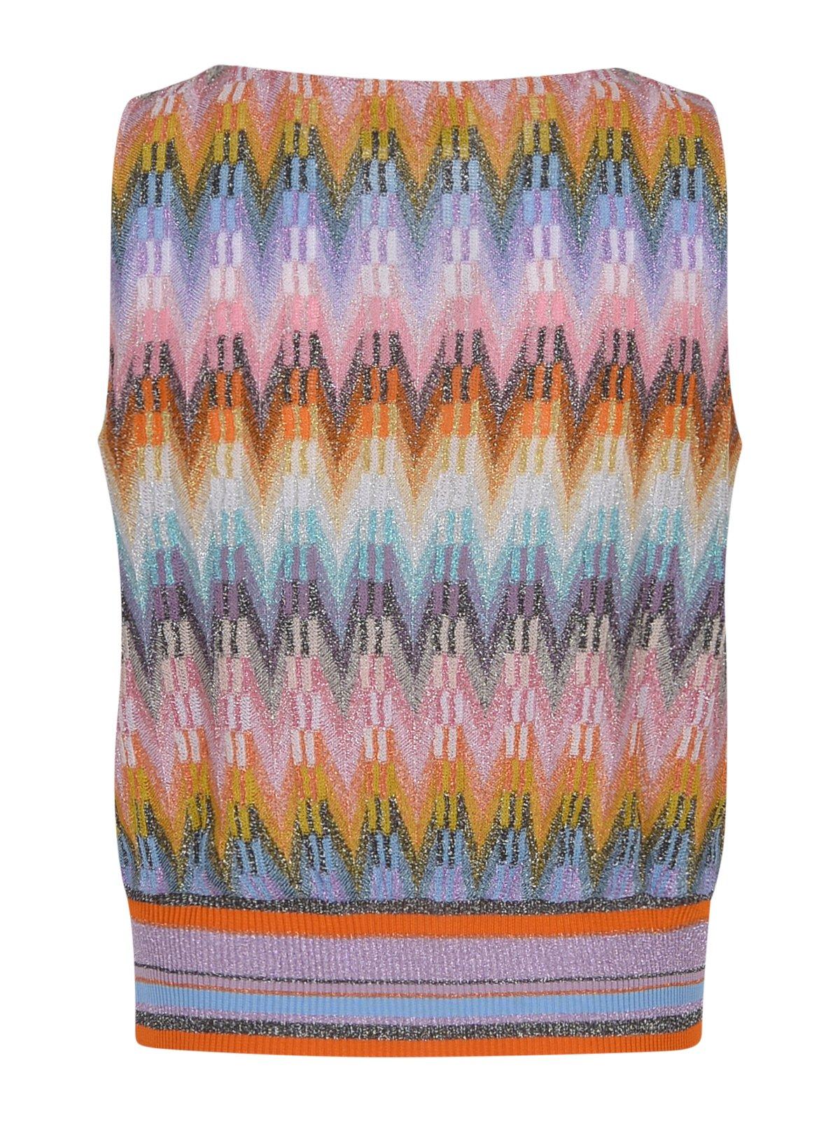 Shop Missoni Zigzag Sleeveless Lurex Top In Multicolour