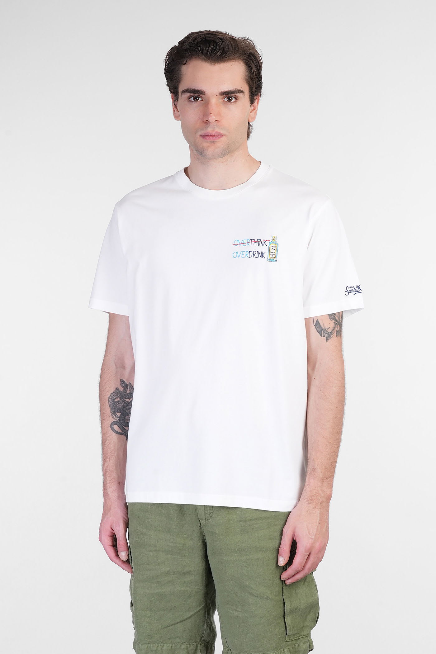 Mc2 Saint Barth Tshirt Man T-shirt In White Cotton In White