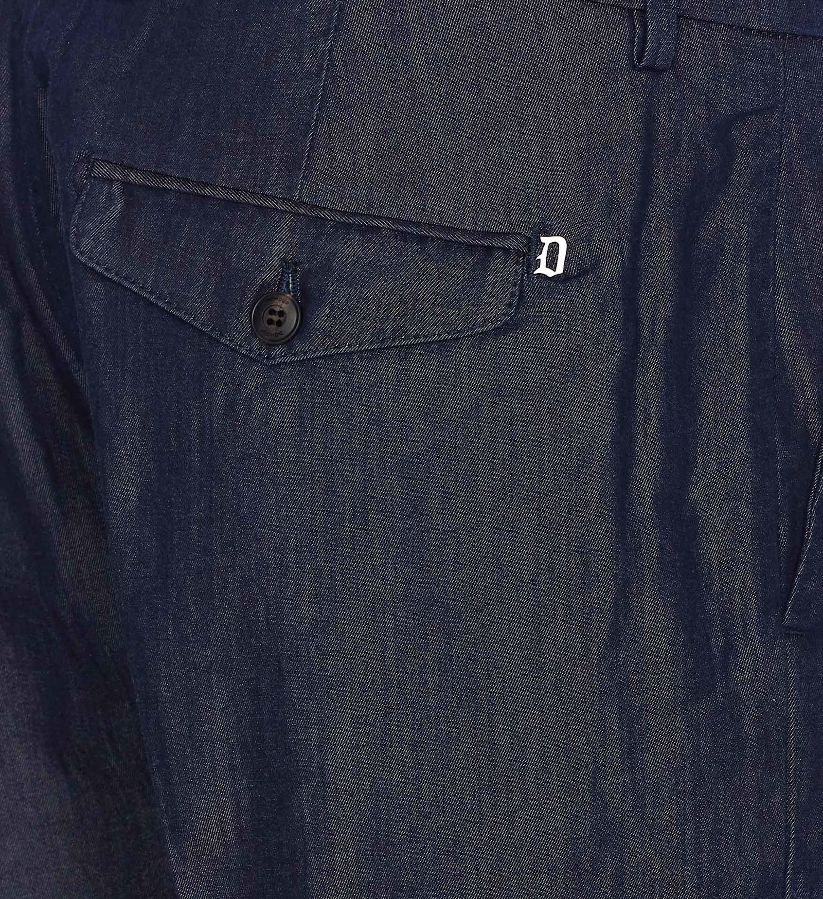 Dondup Tailored Trousers With Front Pleats And Cuffs In Blu