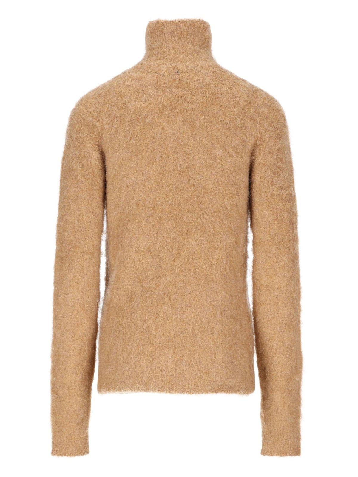 Shop Sportmax Turtleneck Knitted Jumper In Cammello