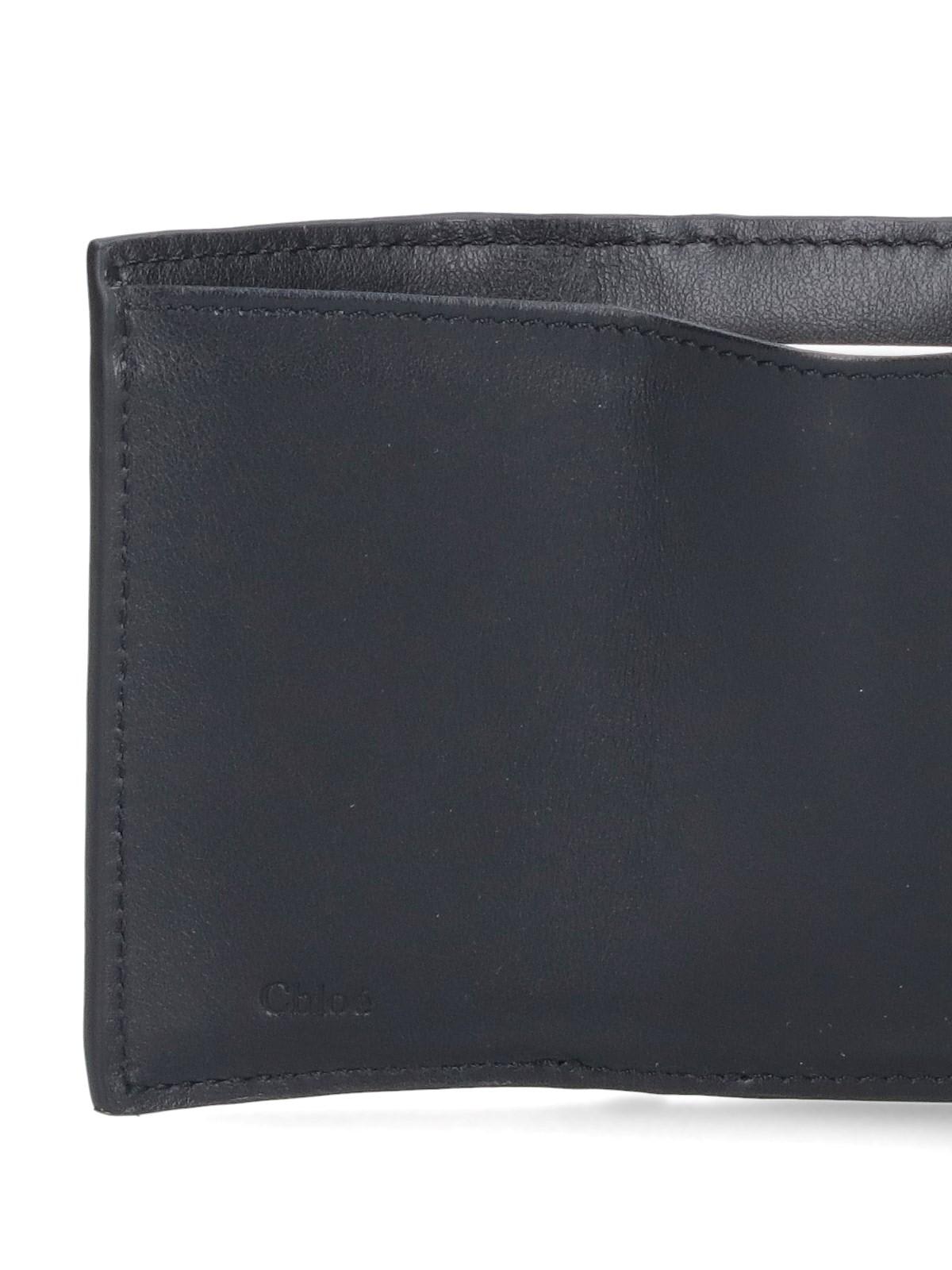 Shop Chloé Sense Tri-fold Mini Wallet In Black