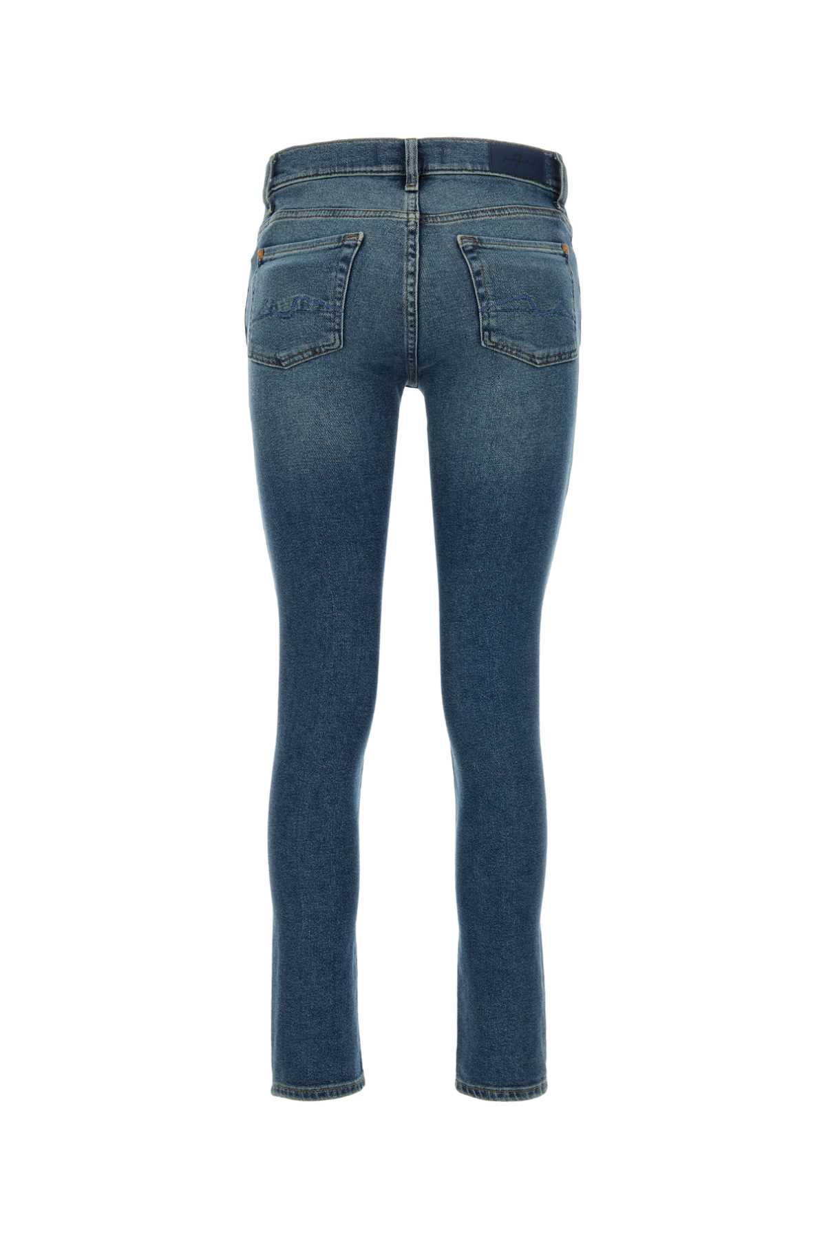 7 For All Mankind Stretch Denim Roxanne Jeans In Bluscuro