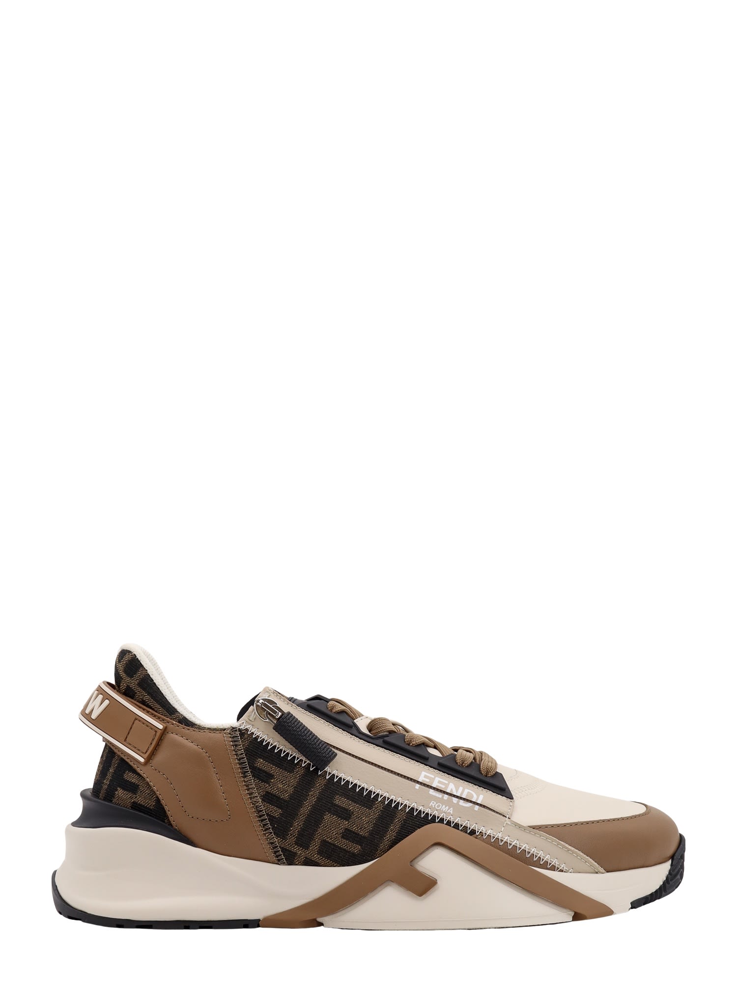 Shop Fendi Flow Sneakers In White