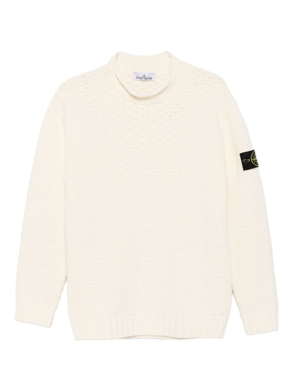 Stone Island Sweater With Compass Application In White