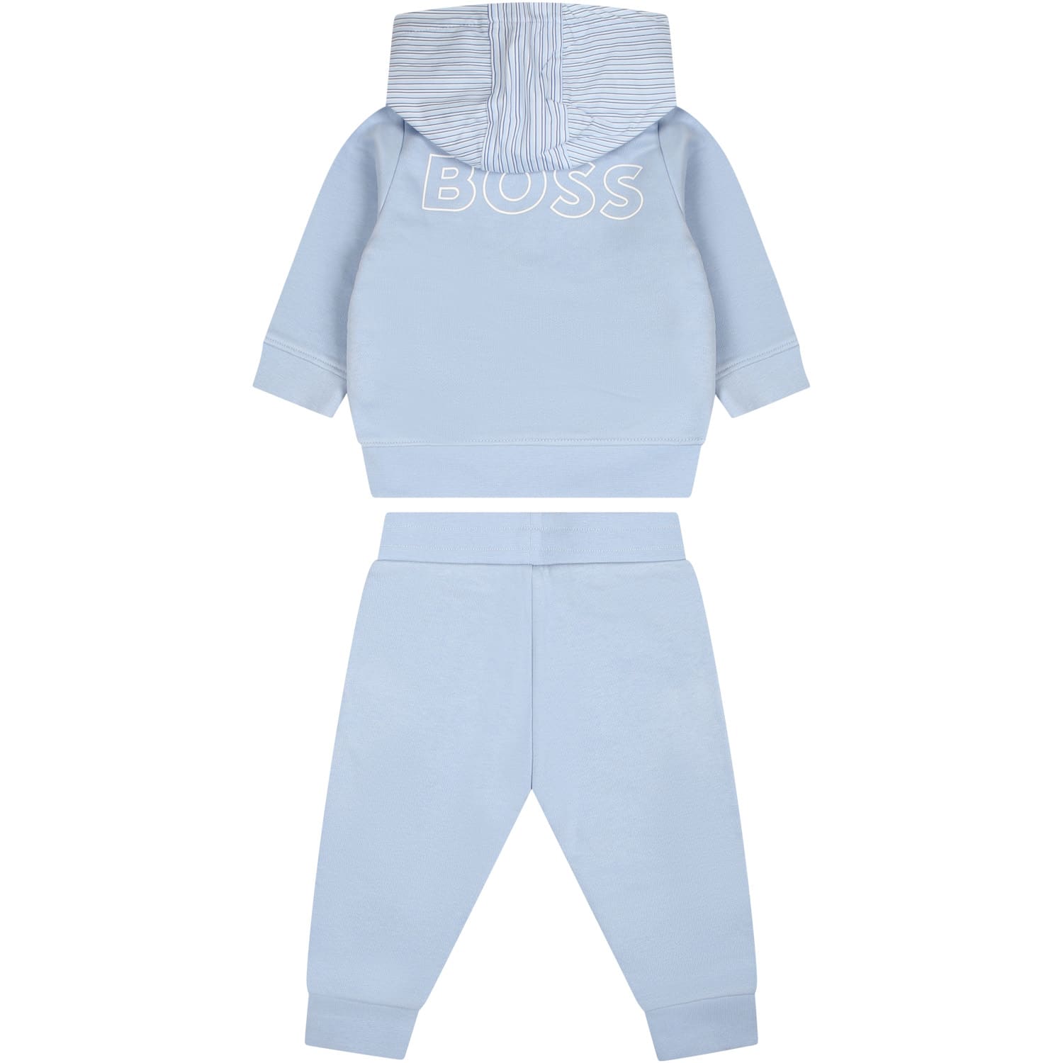 Shop Hugo Boss Light Blue Suit For Baby Boy With Logo