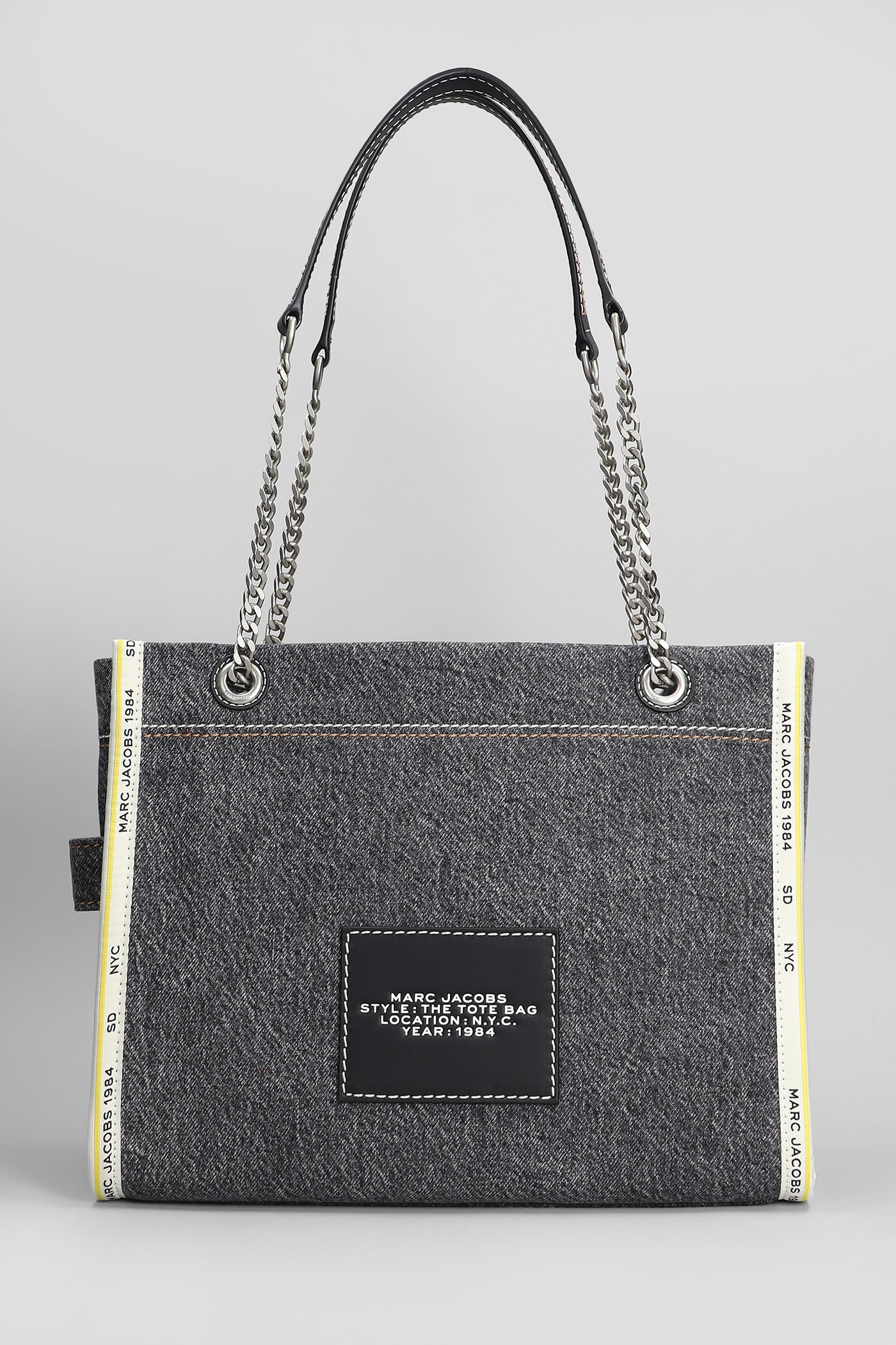 Shop Marc Jacobs The Medium Tote Tote In Black Cotton