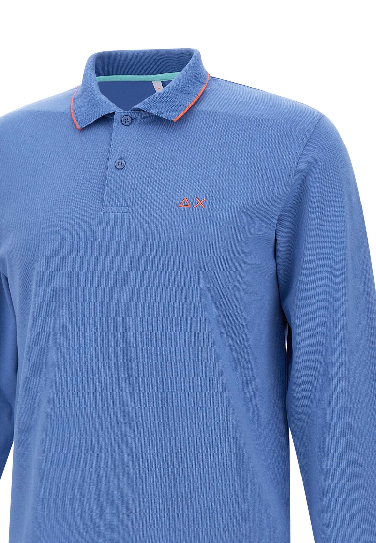 Shop Sun 68 Small Stripes Polo Shirt Cotton In Light Blue