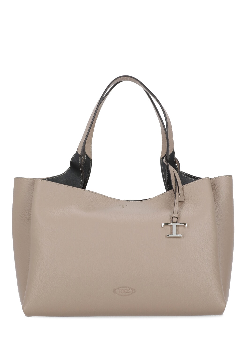 Shop Tod's Leather Shoulder Bag In Beige