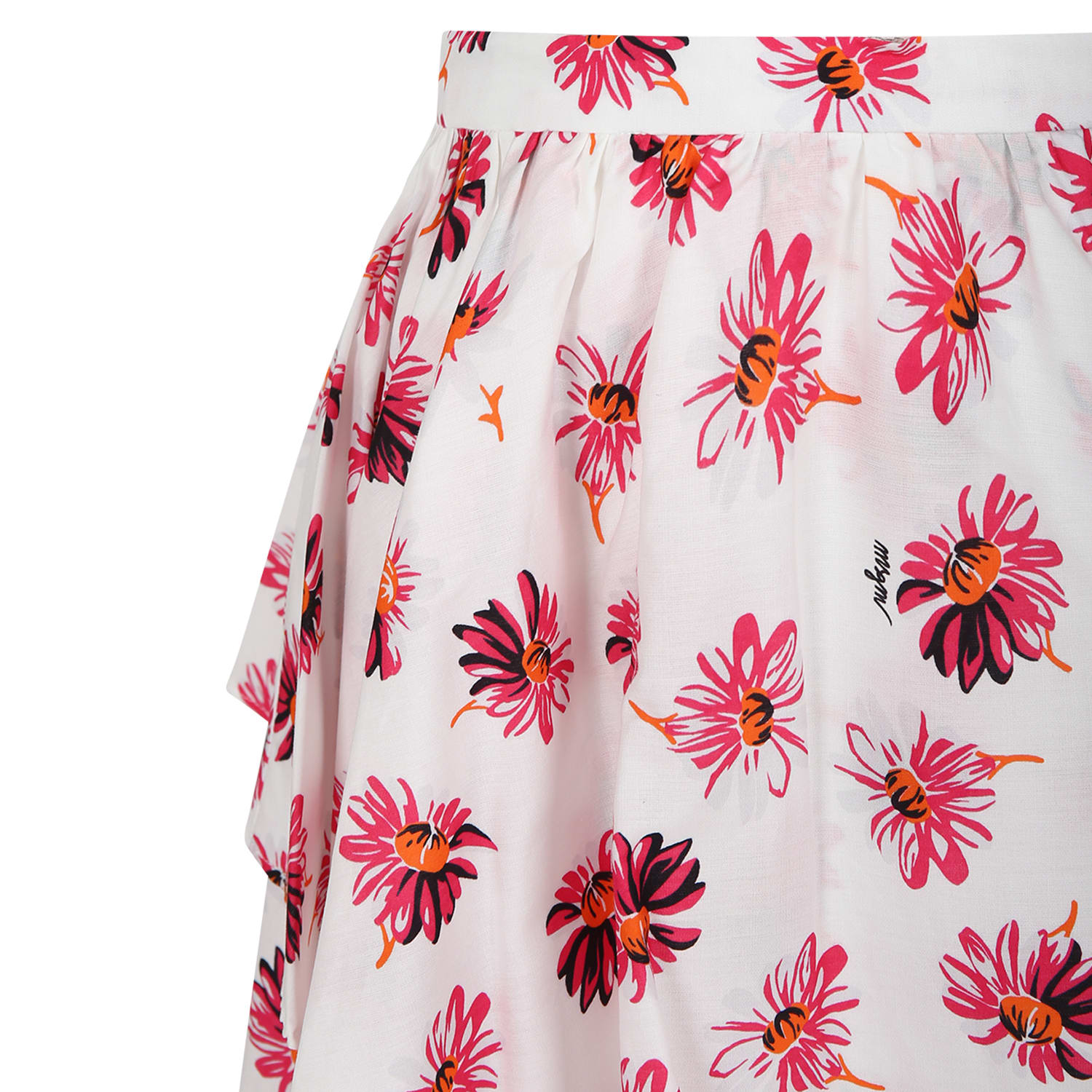 Shop Msgm White Skirt For Girl With Daisy Print