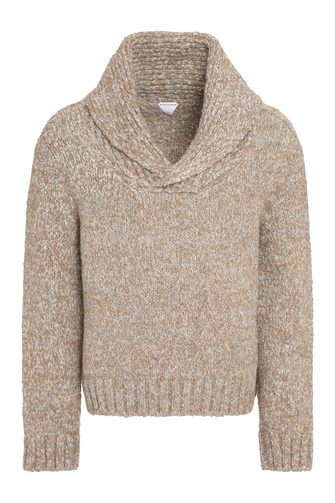 Shop Bottega Veneta Wool Blend Sweater In Beige