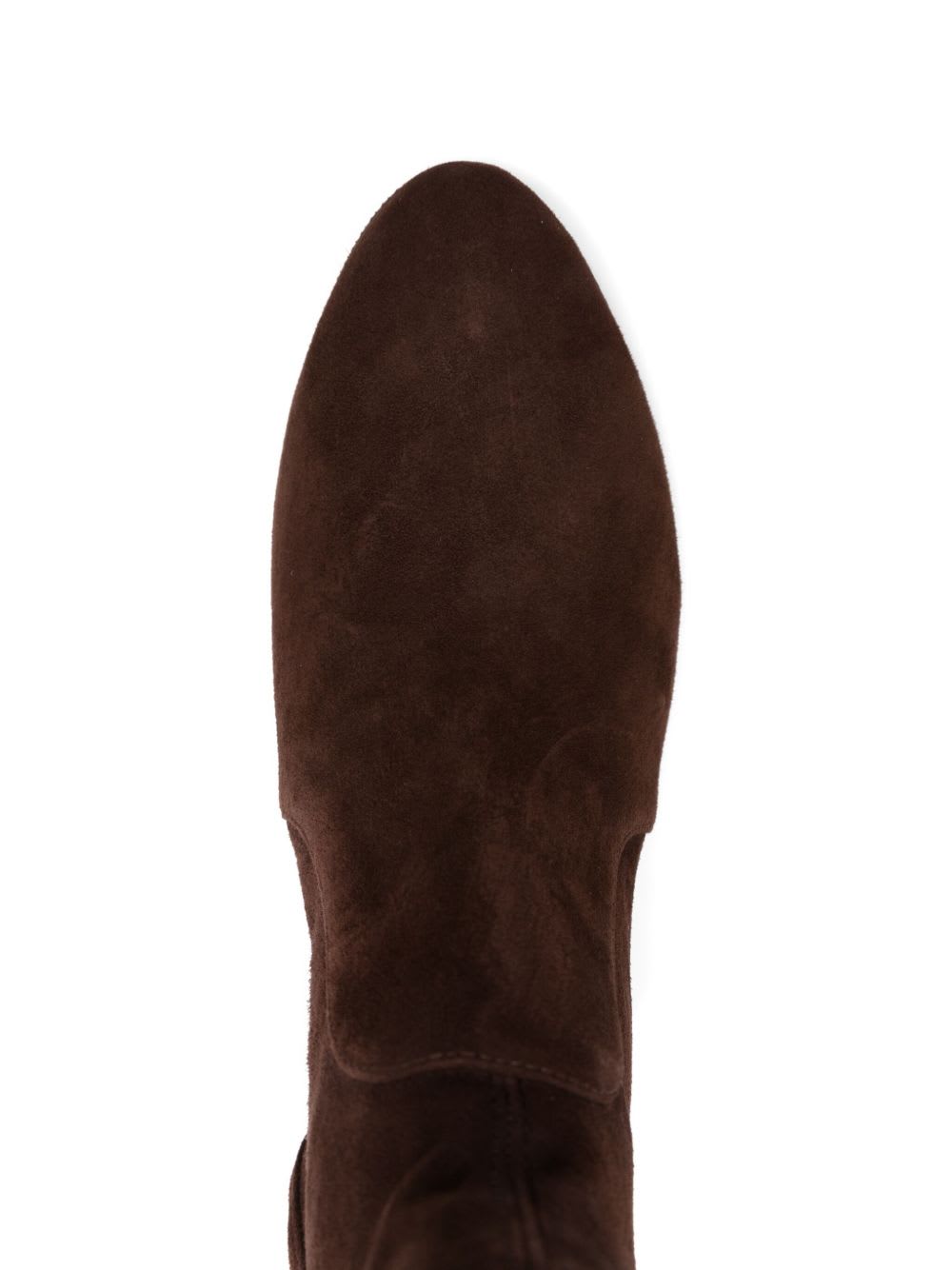 Stuart Weitzman Suede Ankle Length Block Heel Boots In Brown