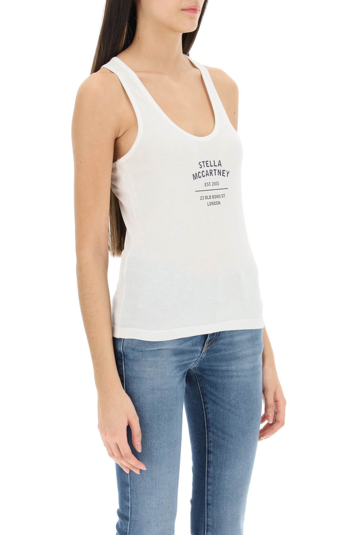 Shop Stella Mccartney Cotton Tank Top In Bianco