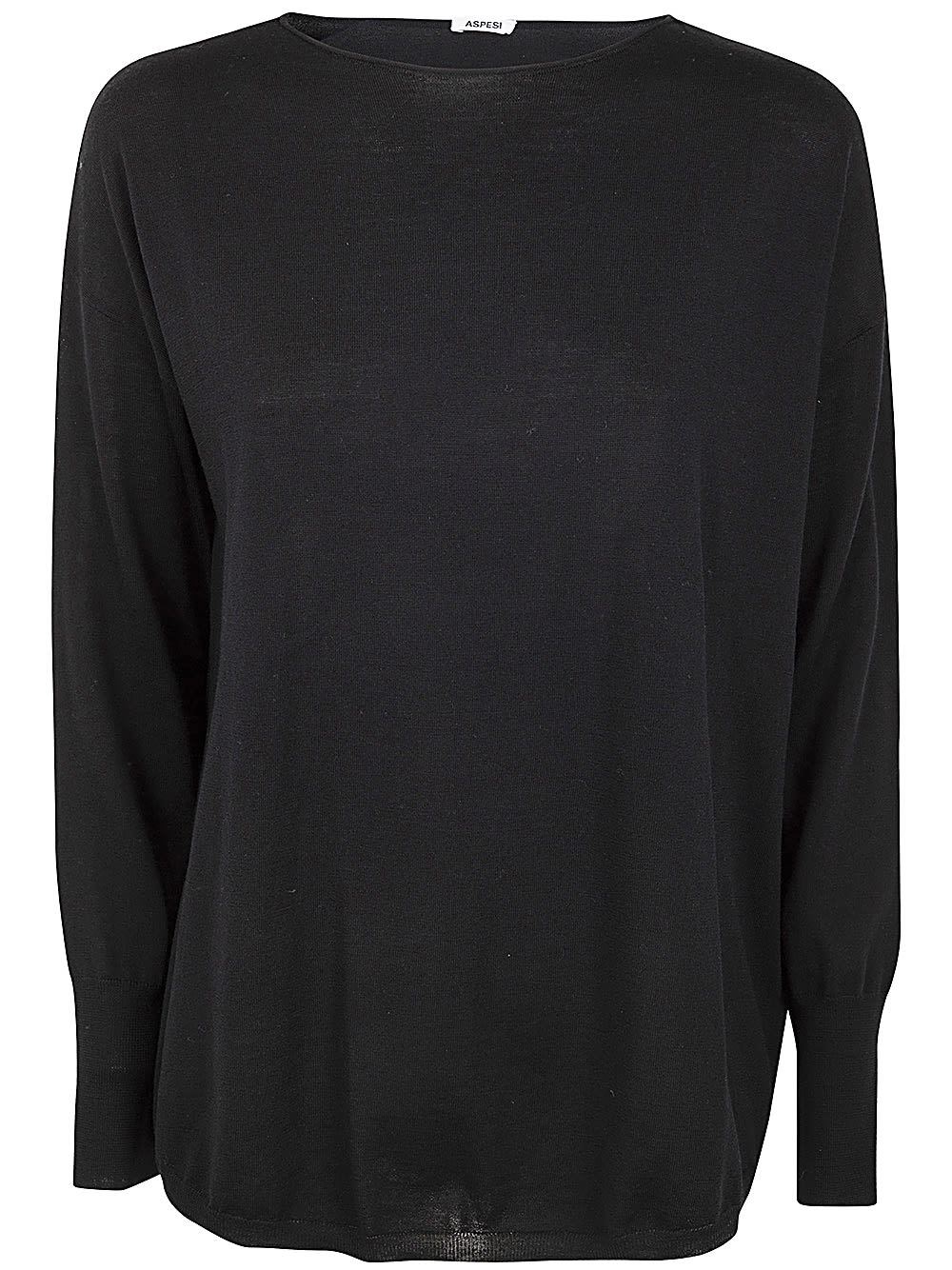 Shop Aspesi Round Neck Over Sweater In Black