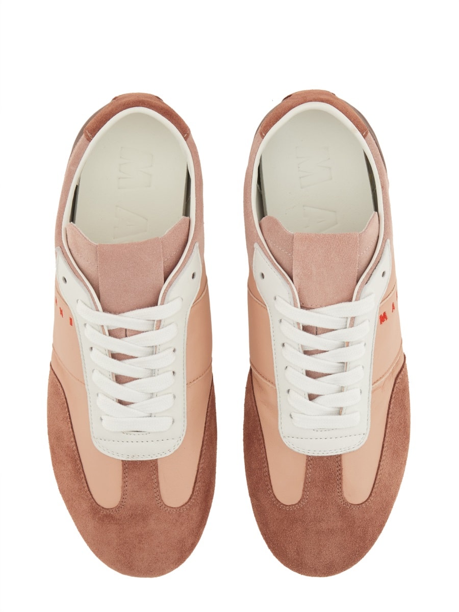 Marni Leather Sneaker In Brown