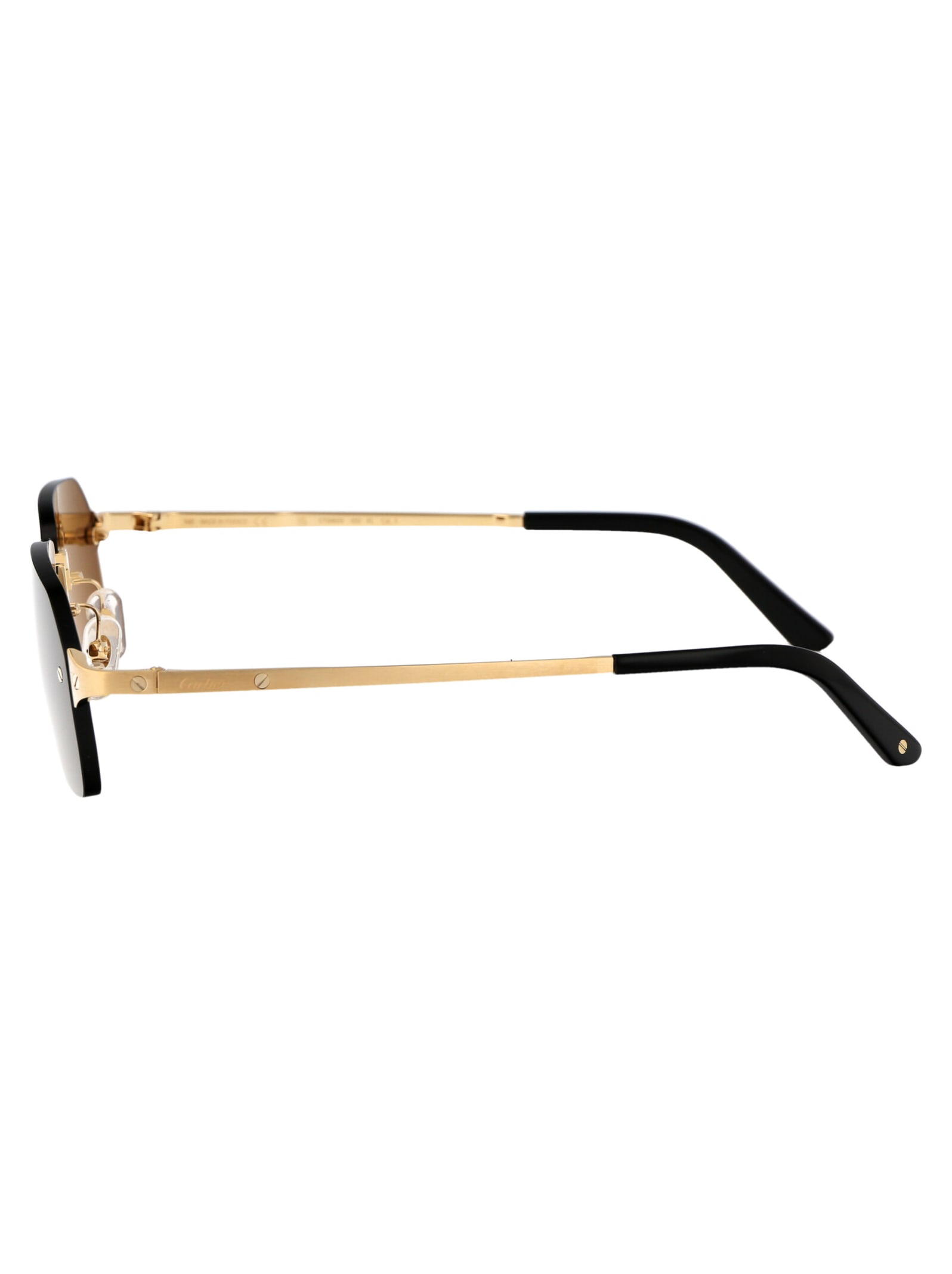 Shop Cartier Ct0460s Sunglasses In 002 Gold Gold Brown