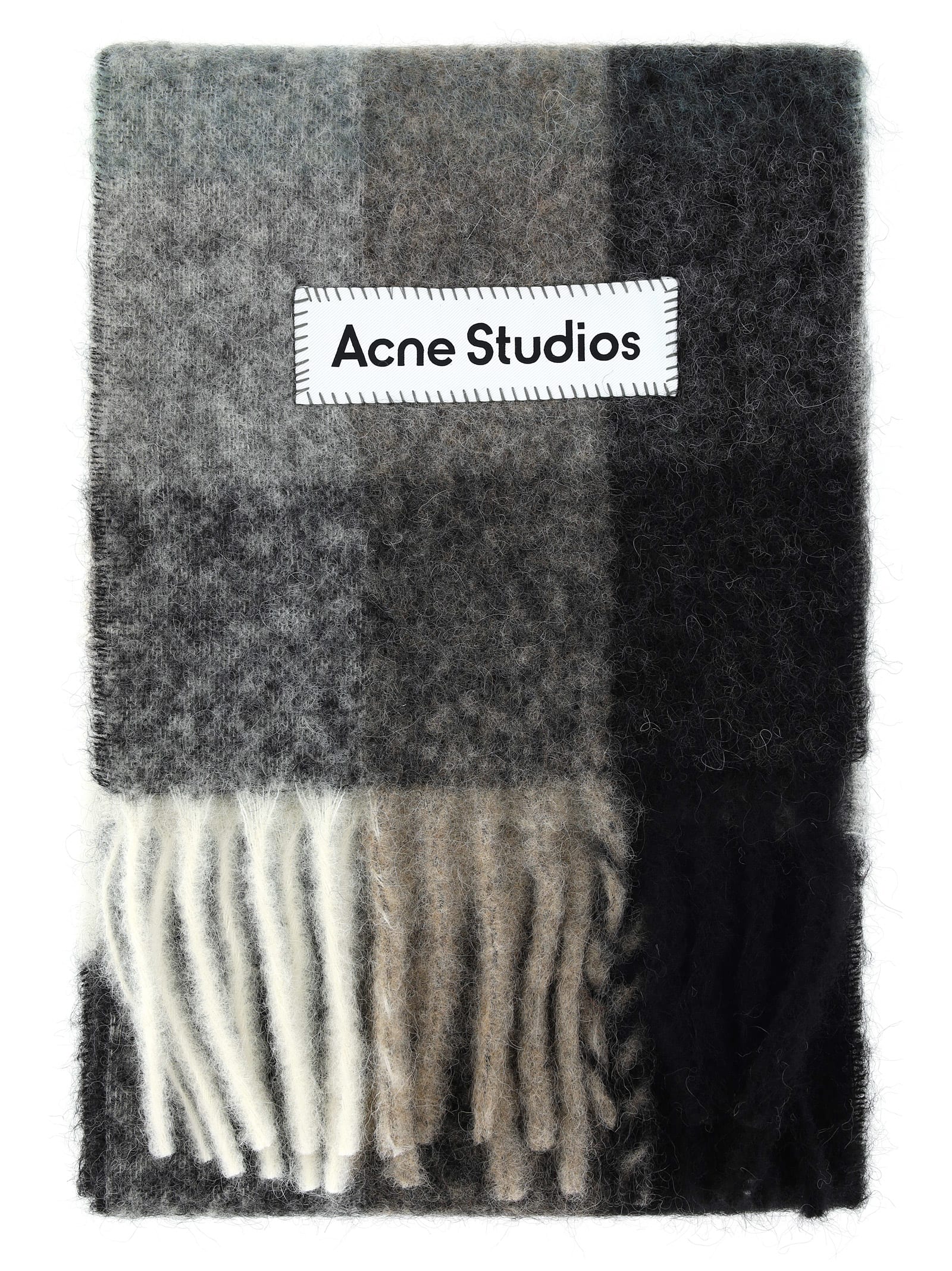 Acne Studios Fringed Scarf Scarves And Foulards Black In Multi