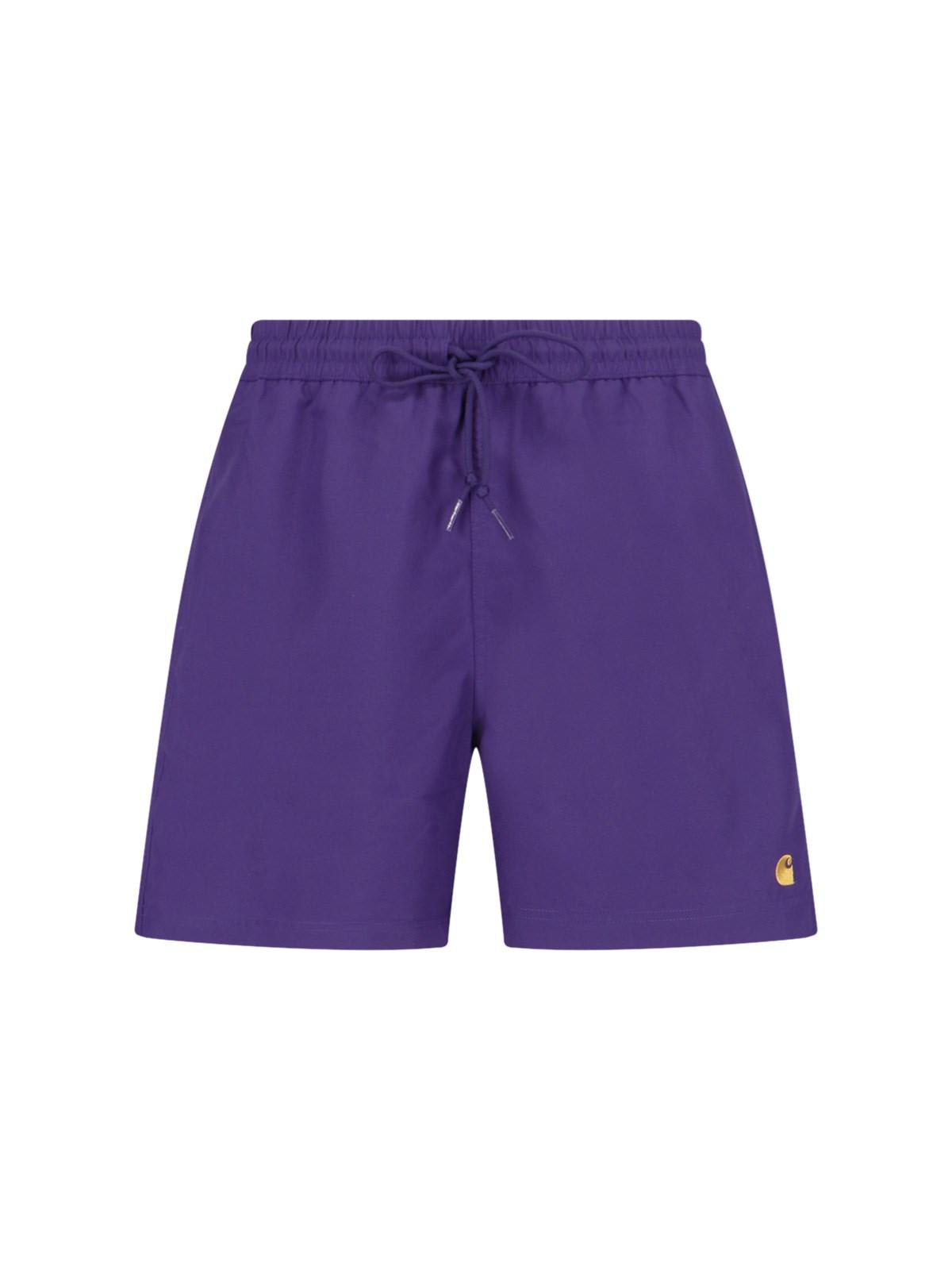 Shop Carhartt Chase Swim Trunk Swim Shorts In Purple