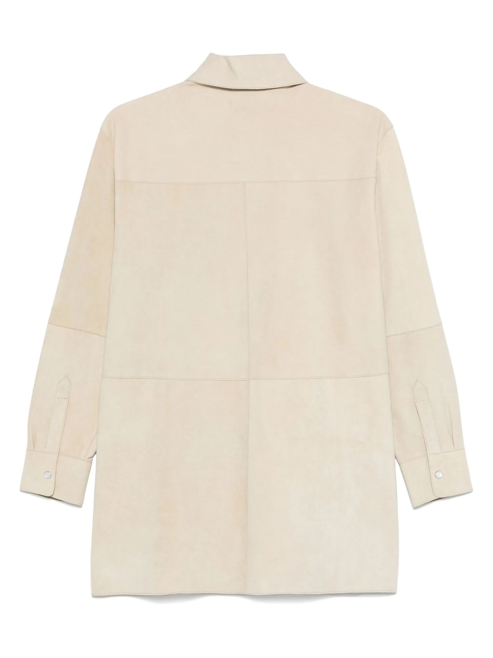 Shop P.a.r.o.s.h Beige Leather Shirt