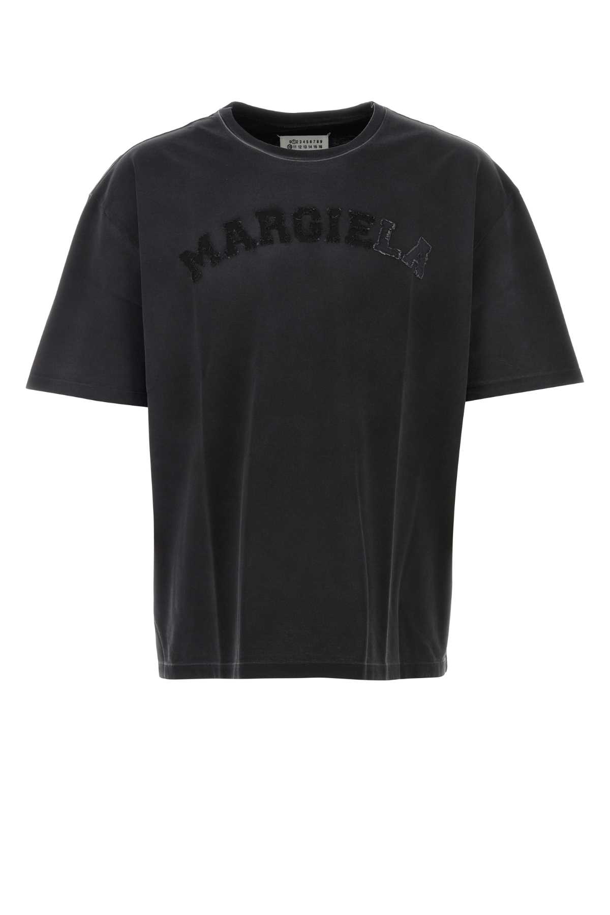Maison Margiela Dark Grey Cotton Oversize T-shirt In Washedblack