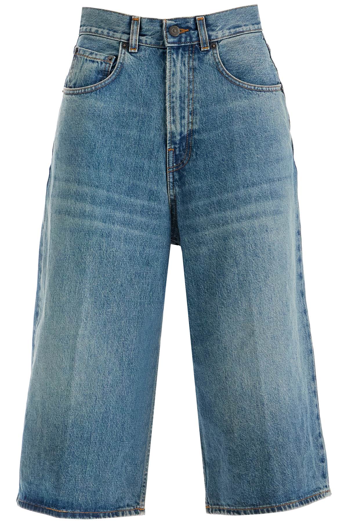 Shop Haikure Knee-length Denim Shorts For Men In Oil Blue (blue)