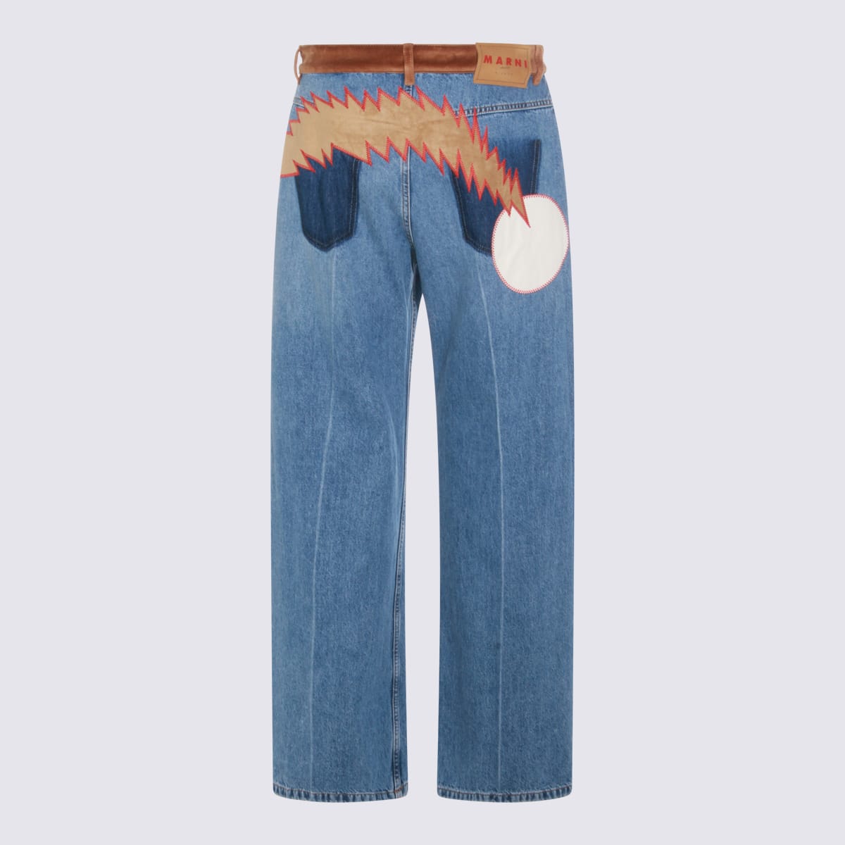 Marni Straight Trousers With Belt Loops And Pockets In Blue