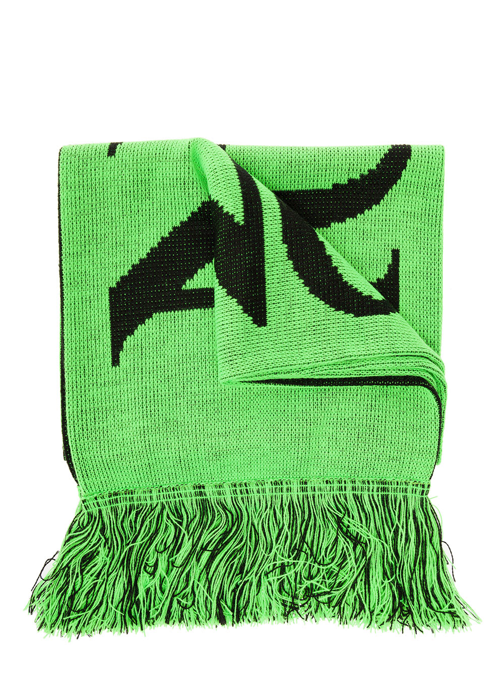 Fluo Green No Pronlemo Scarf In Knit Aries Man