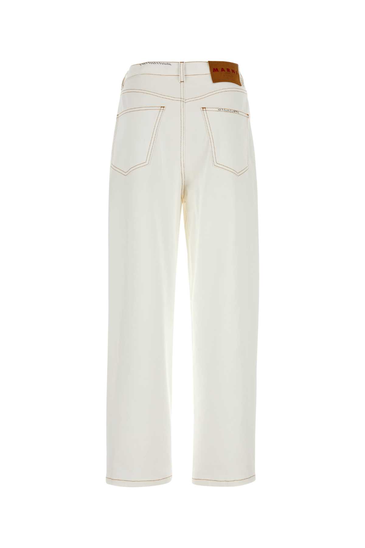 Shop Marni White Stretch Denim Jeans In 00w01